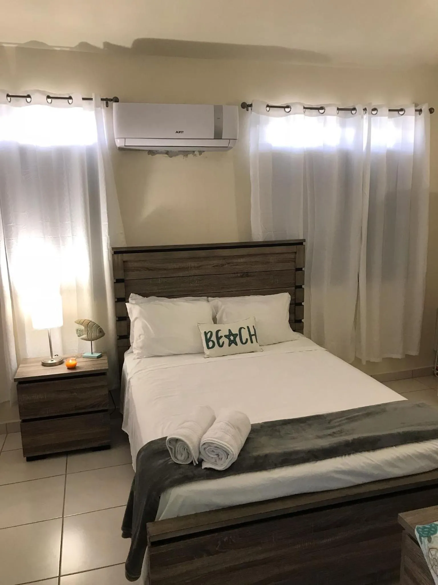 Bed in Beautiful Ocean Front Villa