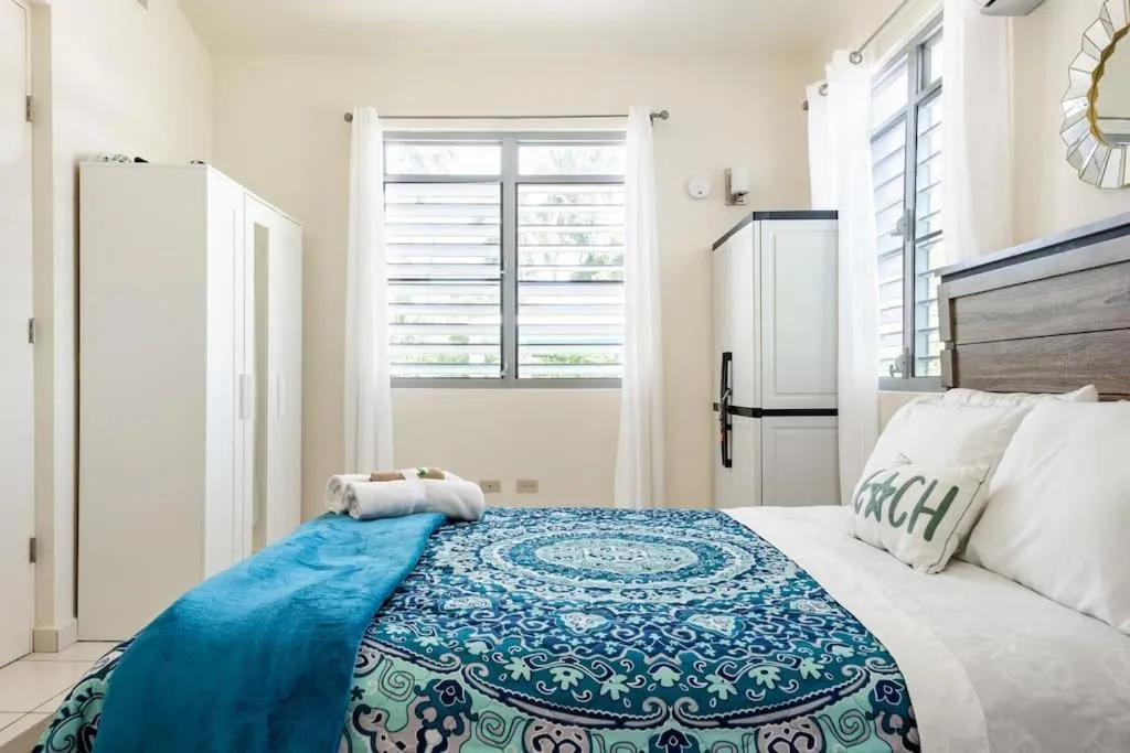 Bed in Beautiful Ocean Front Villa