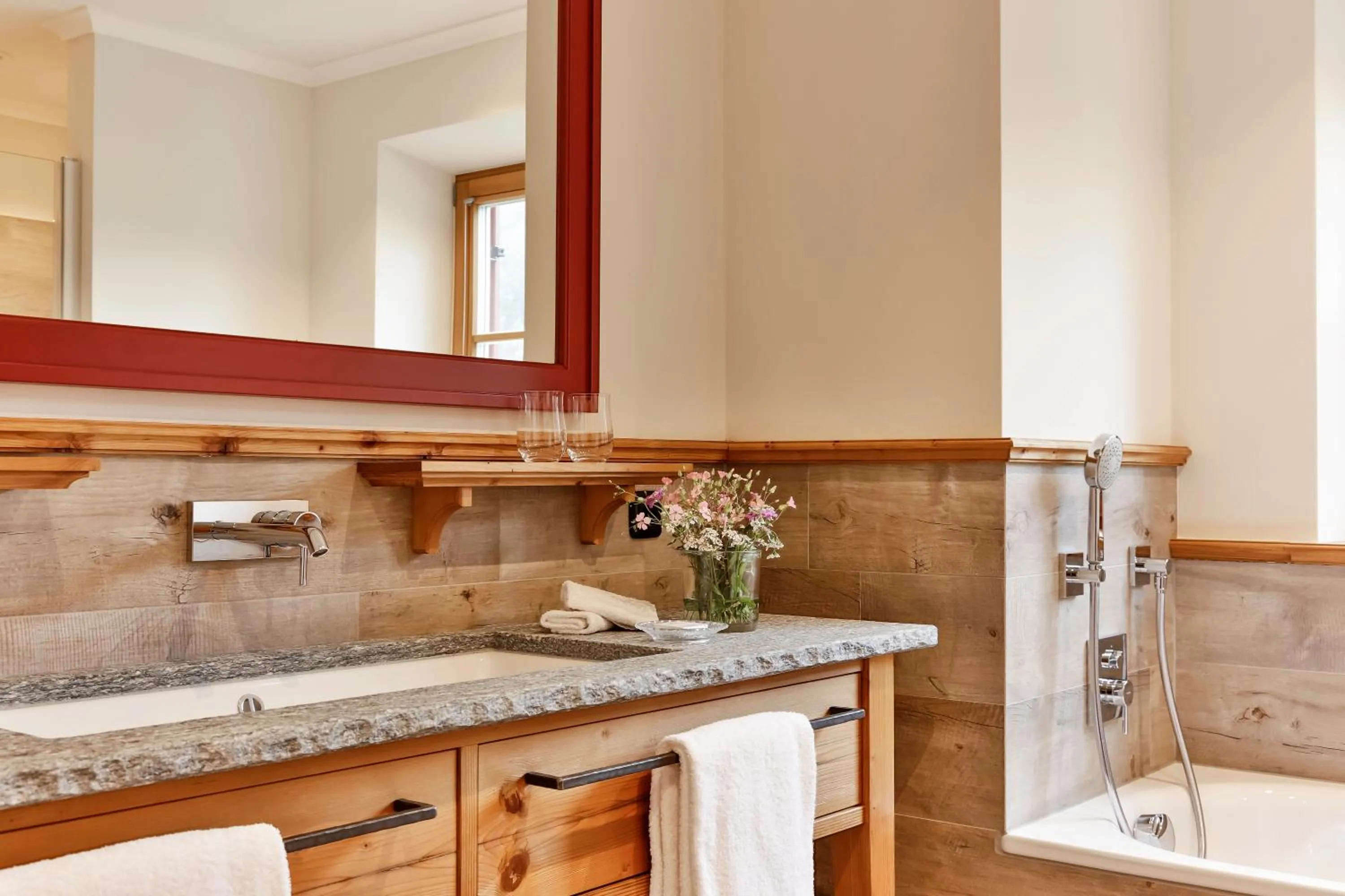 Bathroom in Relais & Châteaux Gut Steinbach Hotel Chalets SPA