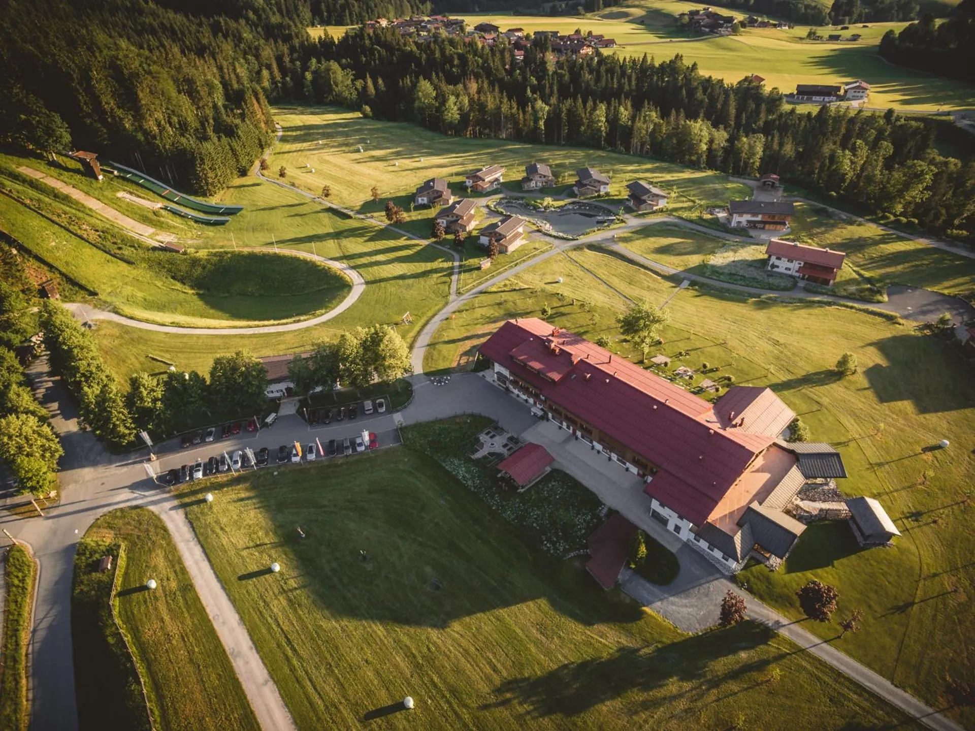 Bird's eye view in Relais & Châteaux Gut Steinbach Hotel Chalets SPA