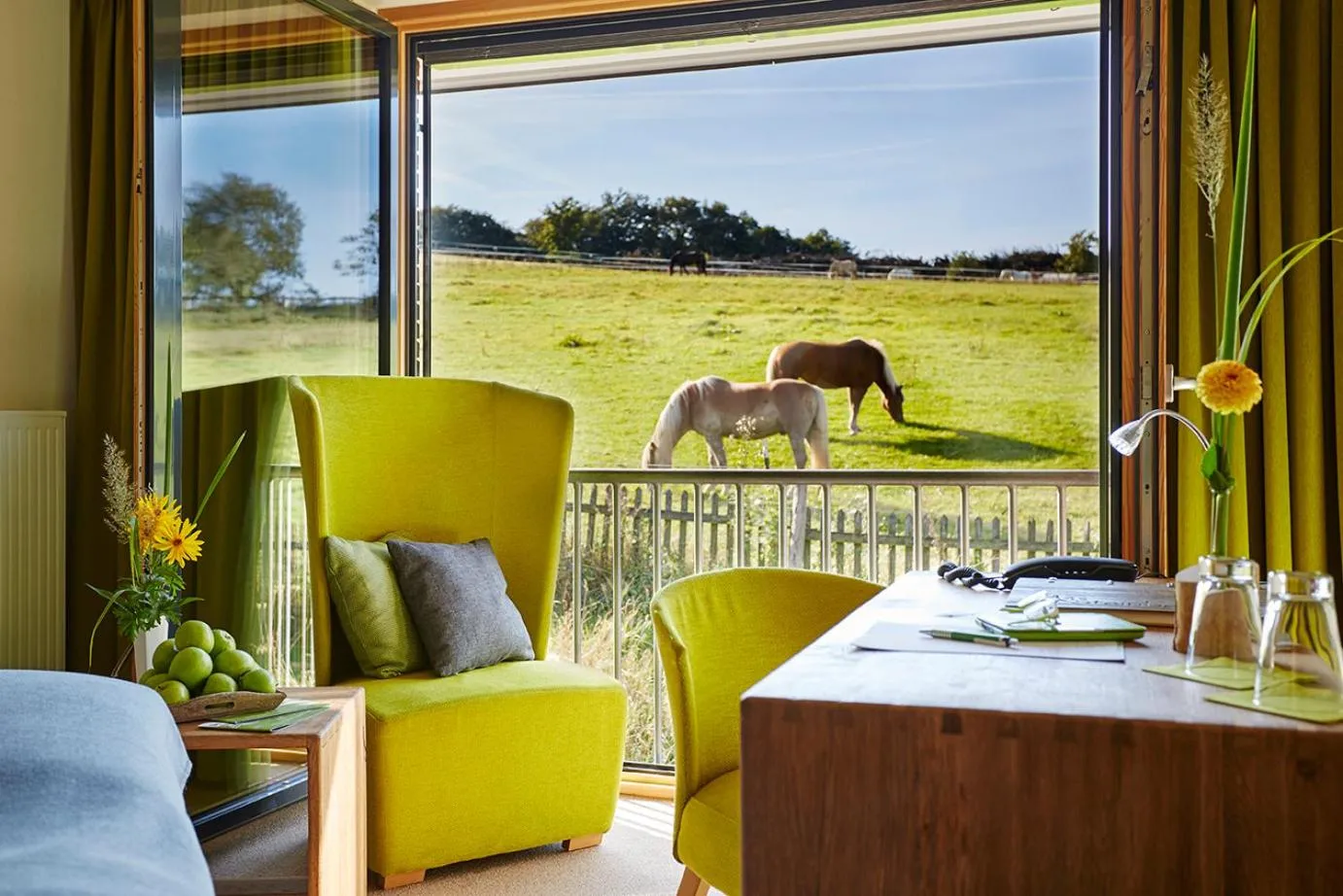 Garden view in Steinbergs Wildewiese NaturHotel