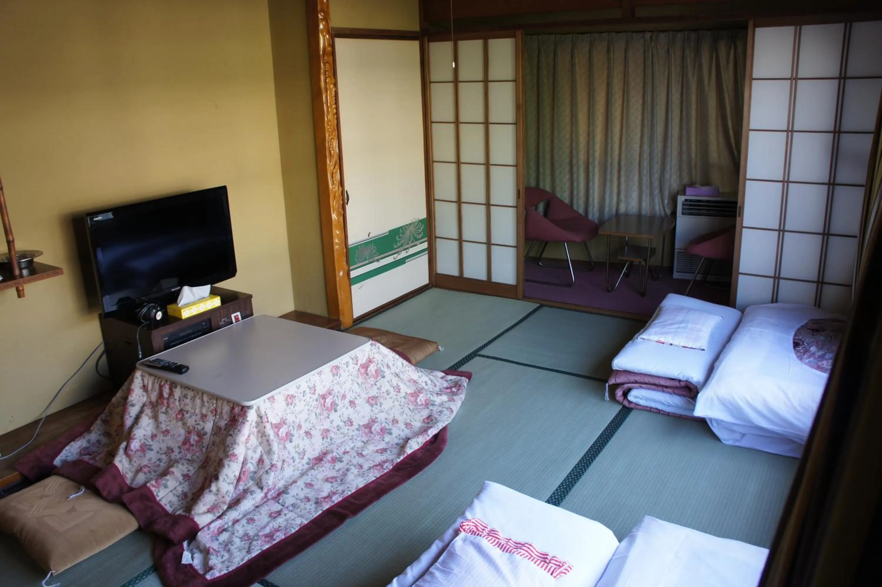 Photo of the whole room, Bed in Miyoshiya Ryokan