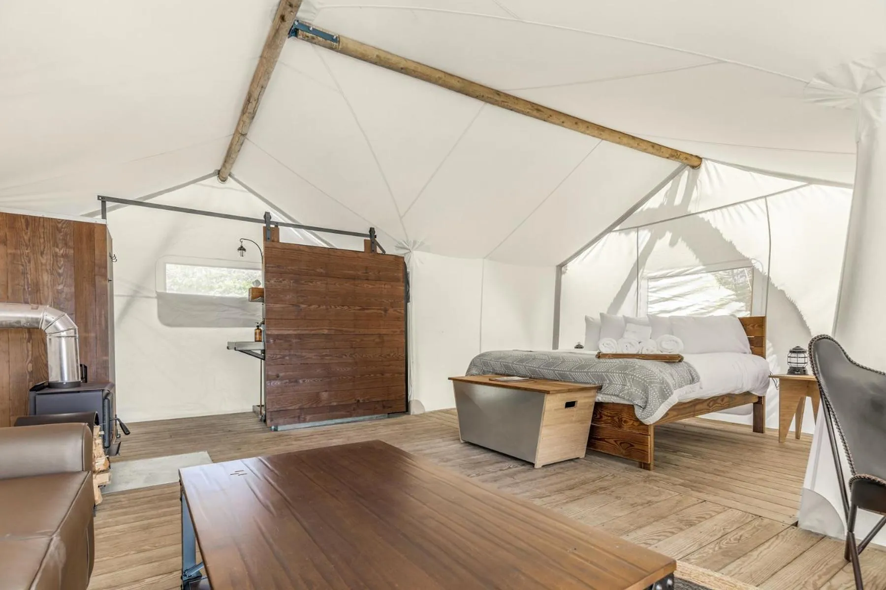 Living room in Under Canvas Acadia