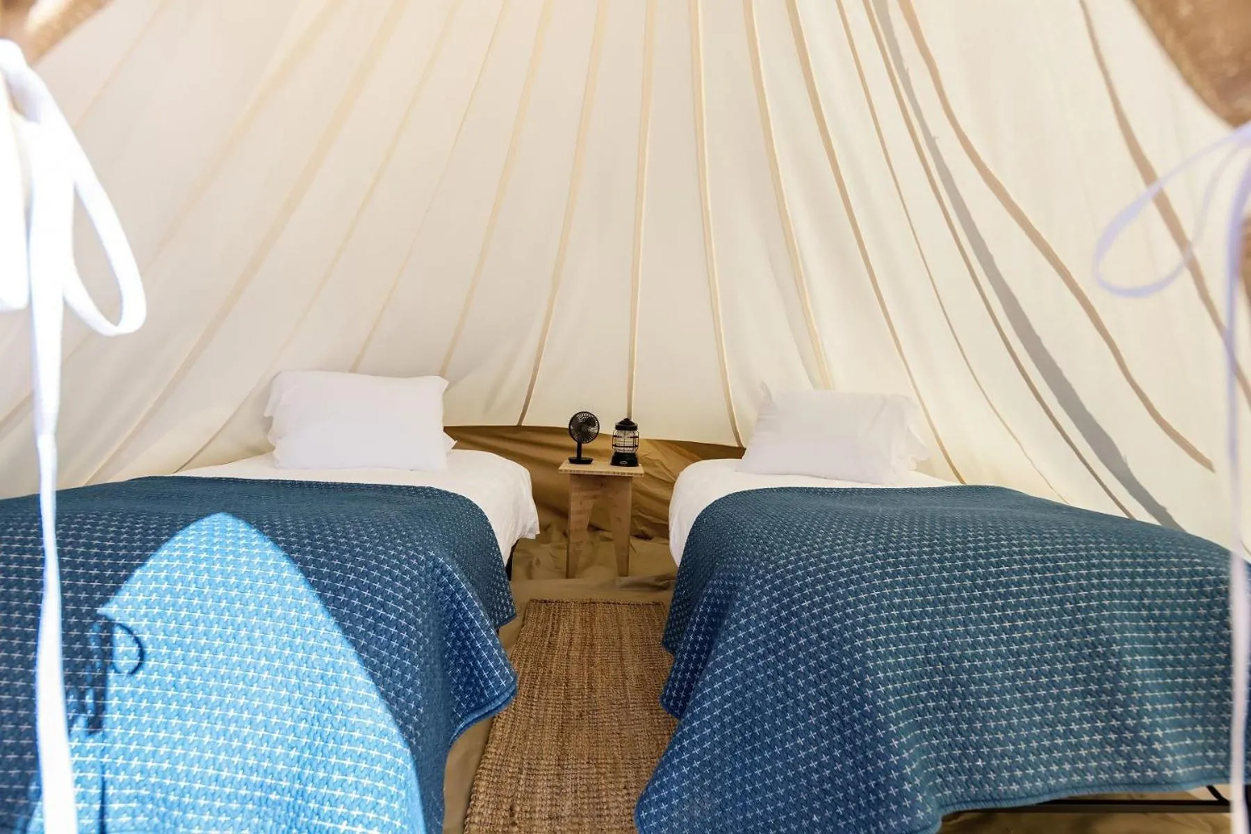 Bed in Under Canvas Acadia