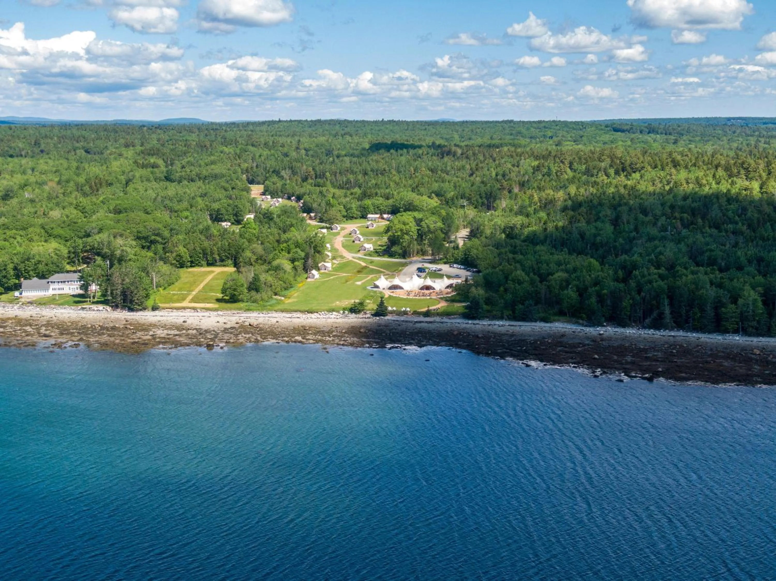 Bird's eye view in Under Canvas Acadia