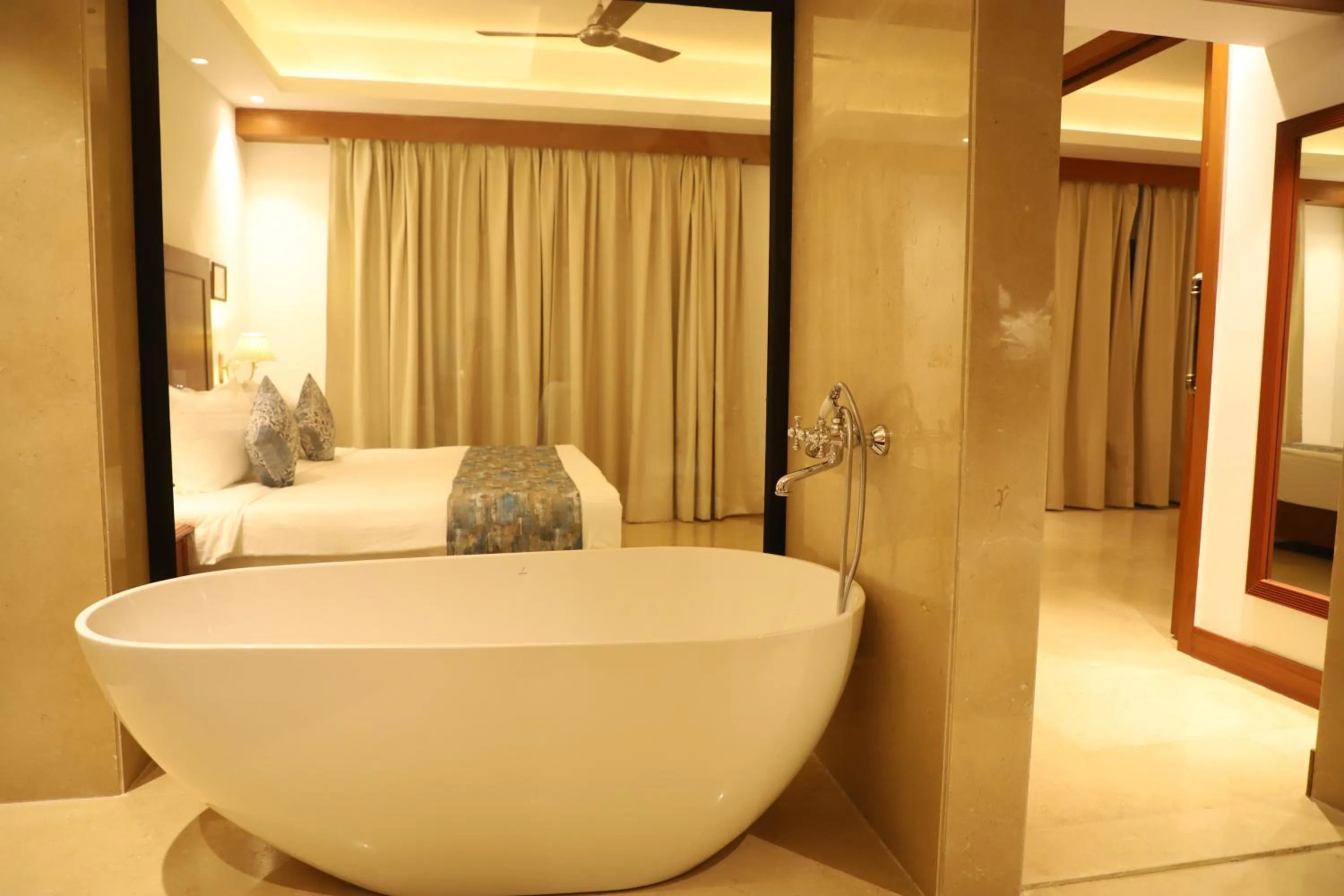 Bathroom, Bed in Hotel Chandela Khajuraho