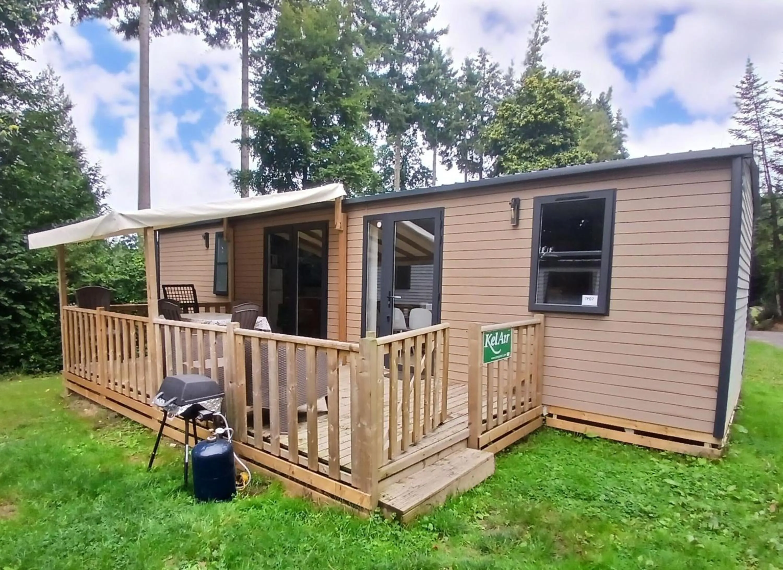 Balcony/Terrace in Mobile Homes by KelAir at Camping Domaine des Ormes