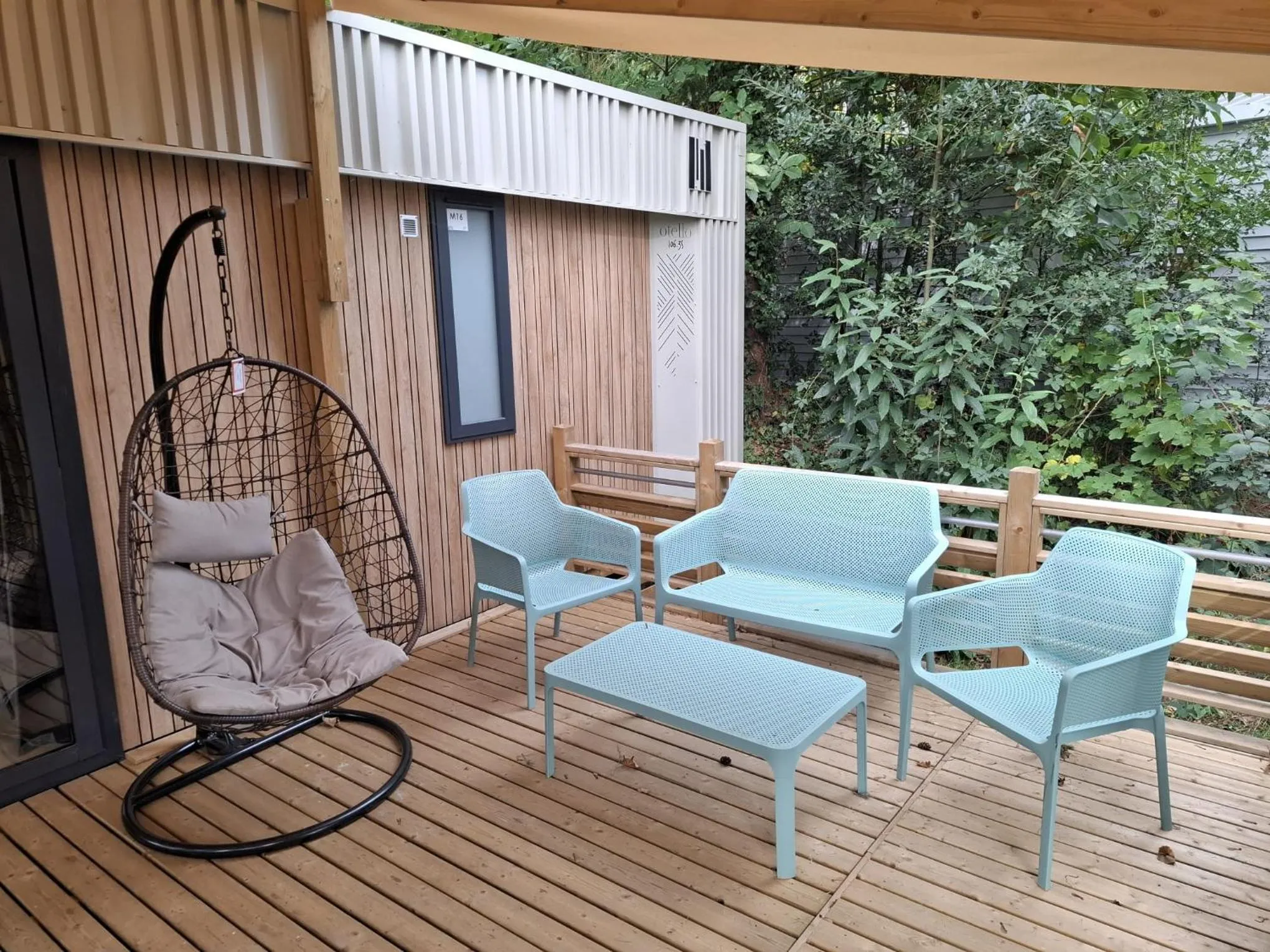 Balcony/Terrace in Mobile Homes by KelAir at Camping Domaine des Ormes