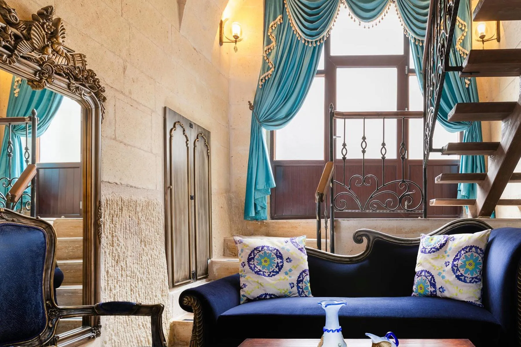 Seating area in Elysion Cave Suites