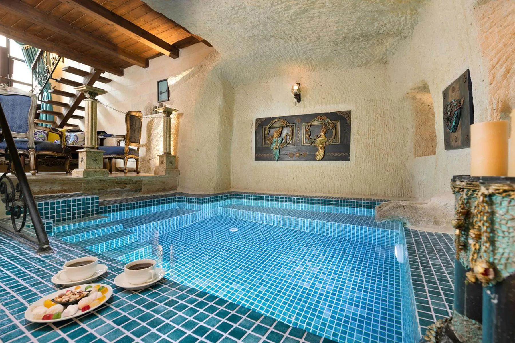 Pool view in Elysion Cave Suites