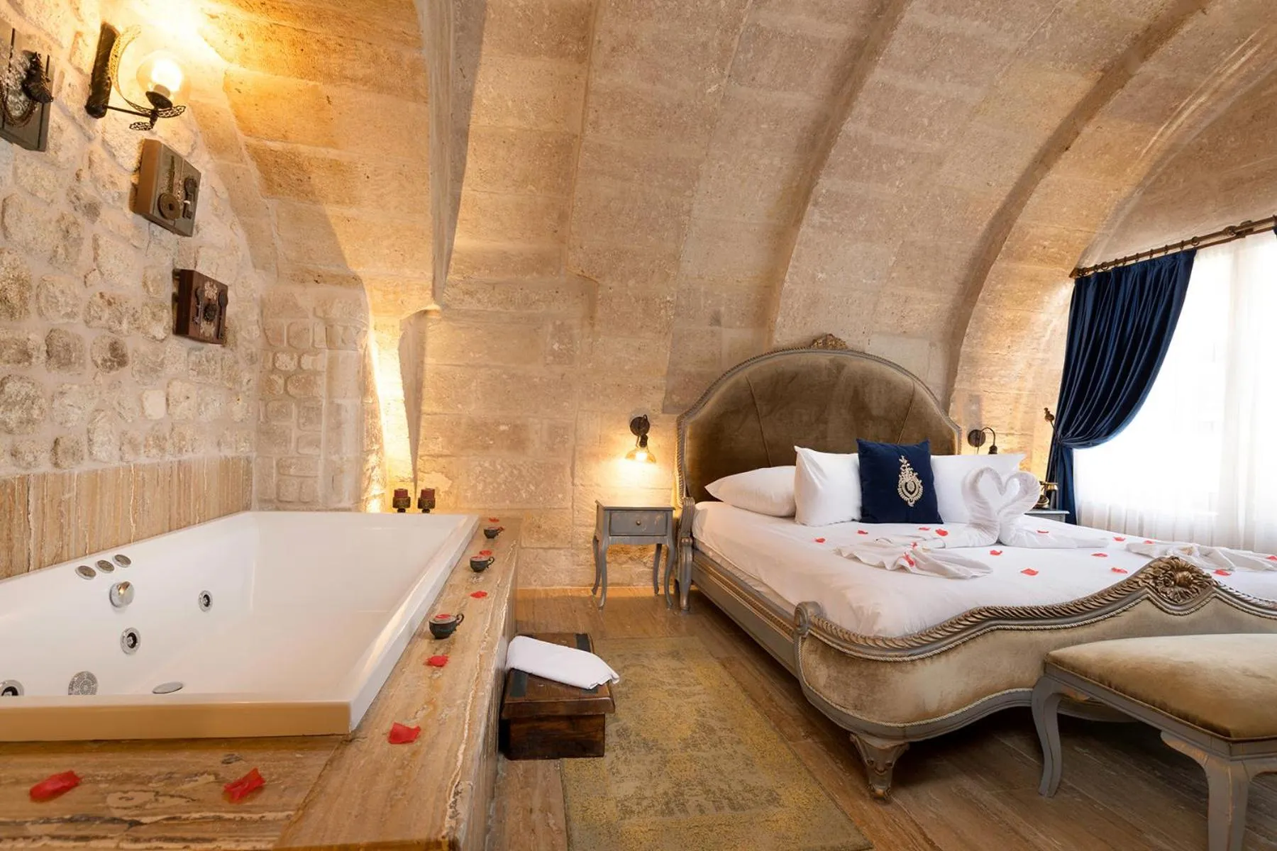 Bed in Elysion Cave Suites