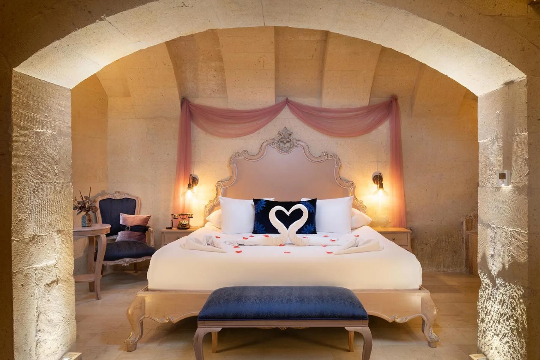 Bed in Elysion Cave Suites