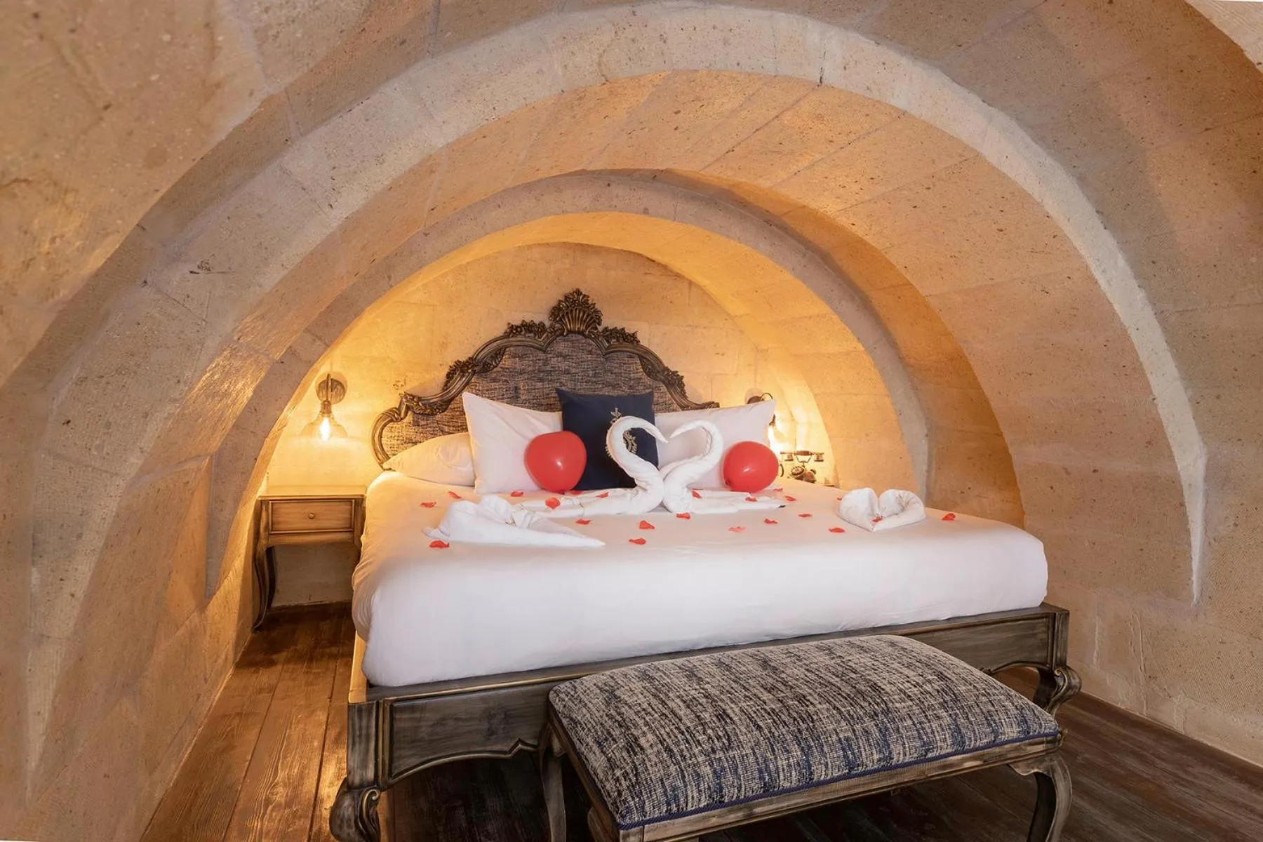 Bed in Elysion Cave Suites