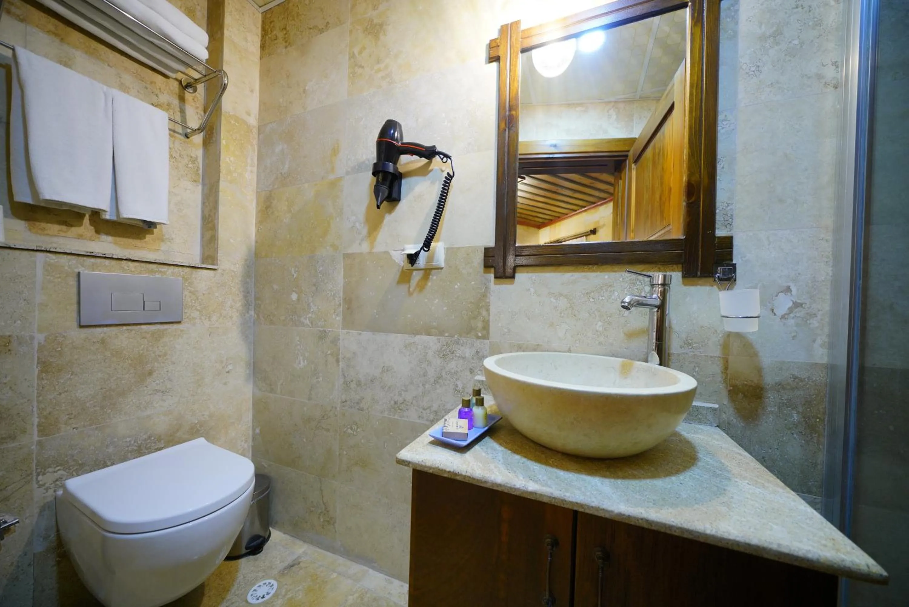 Shower in Balloon Cave Hotel