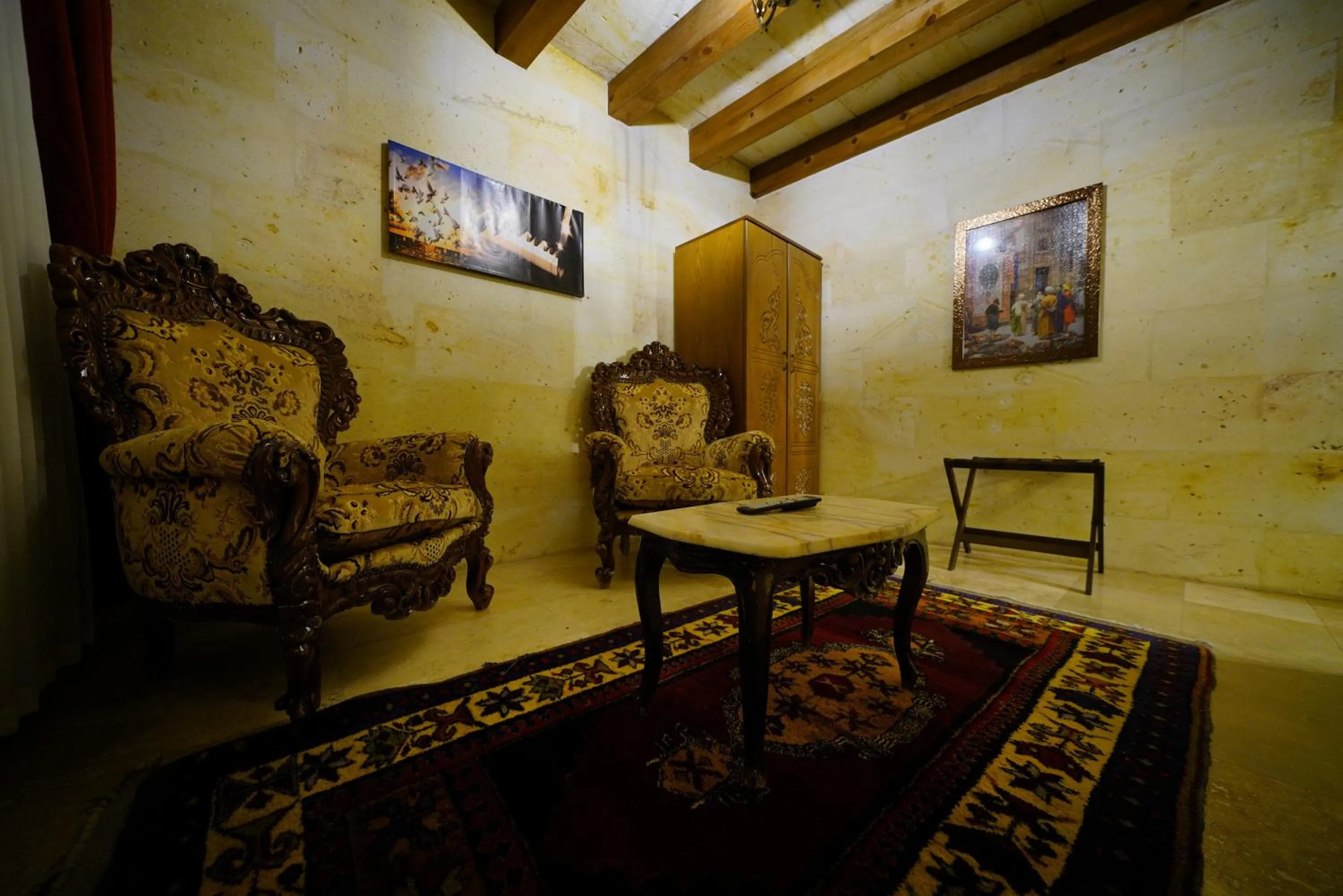 Seating area in Balloon Cave Hotel