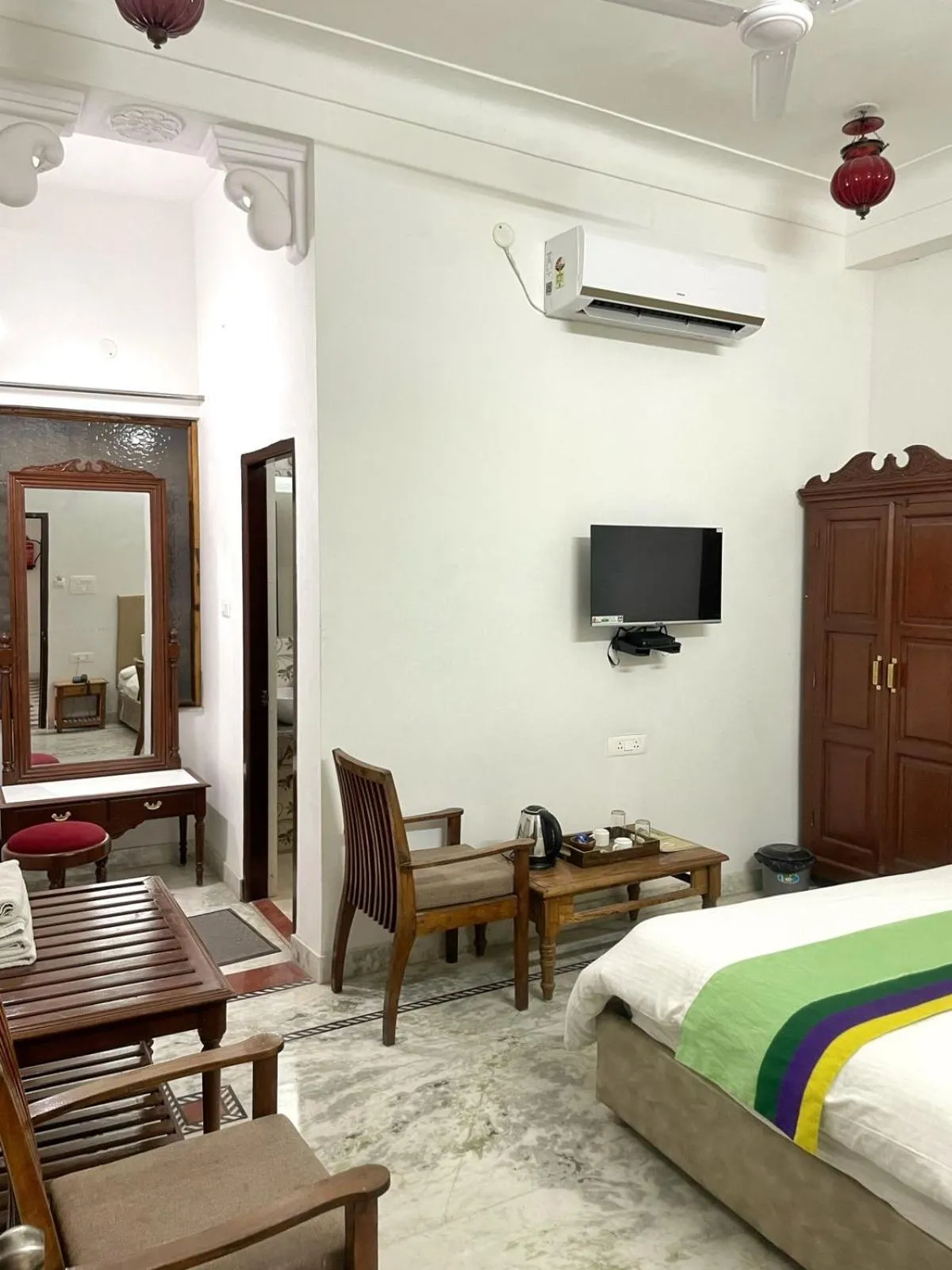 Photo of the whole room, Bed in Khakhri Haveli - A Legacy of Mewar