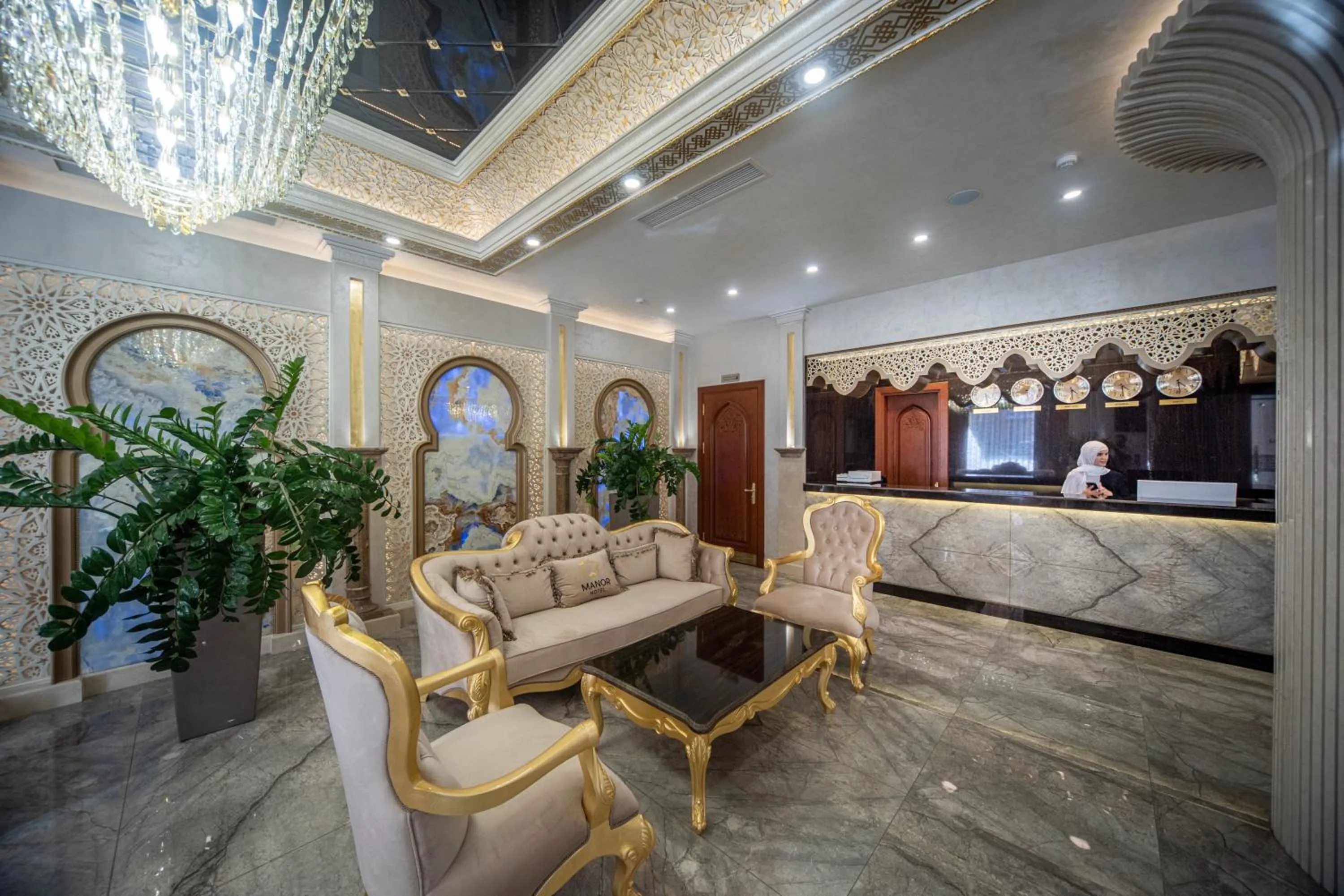 Lobby or reception in Manor Hotel