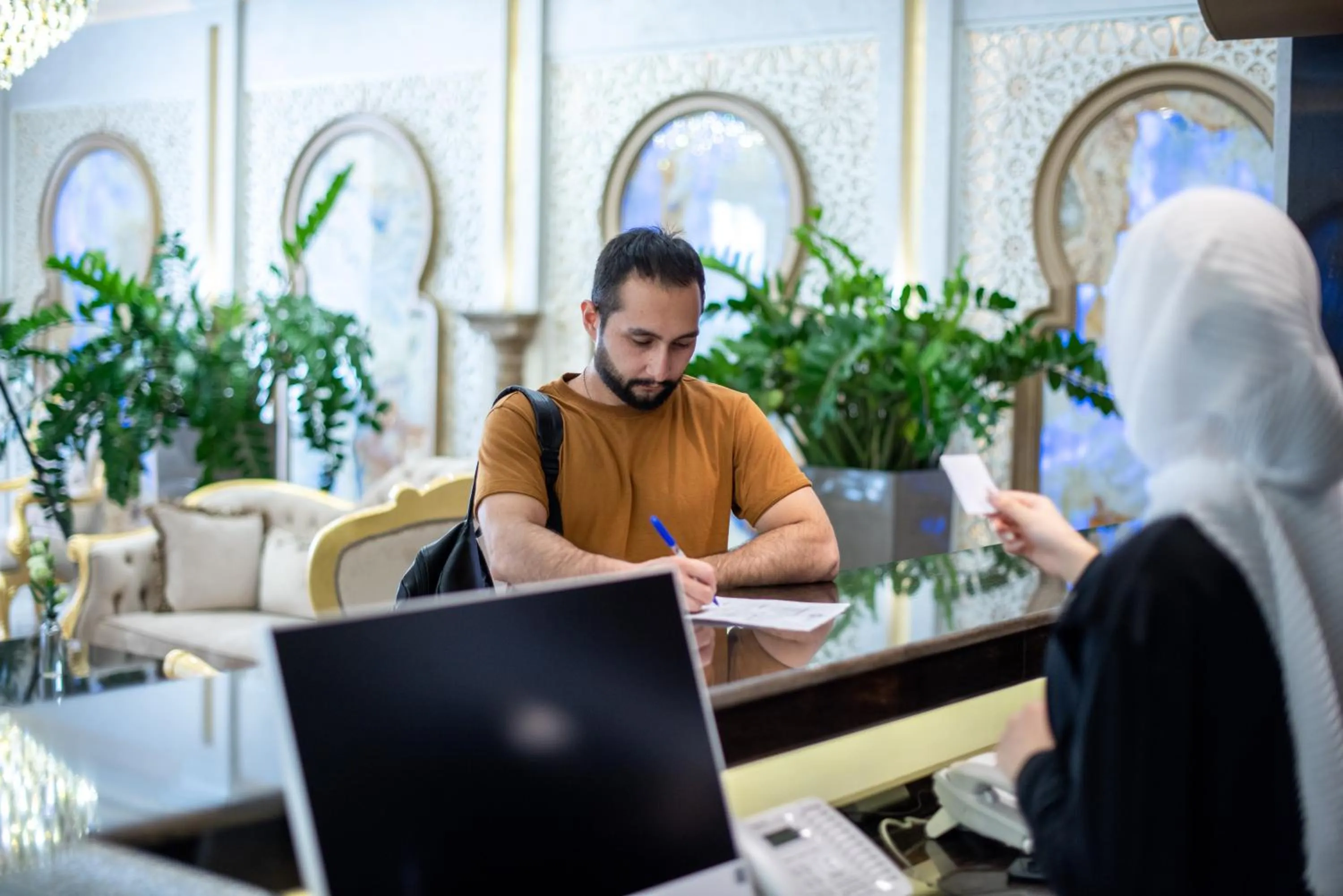 People in Manor Hotel