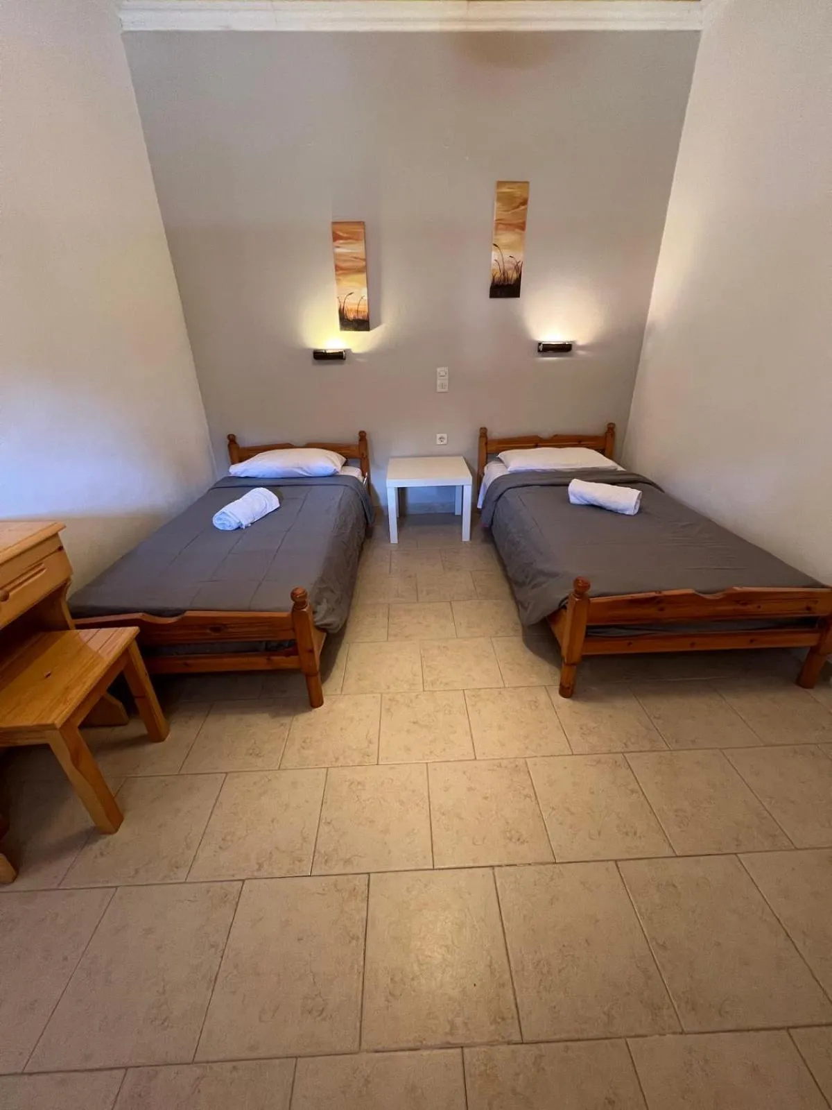 Bedroom, Bed in Elves Studios& Apartment's SIDARI