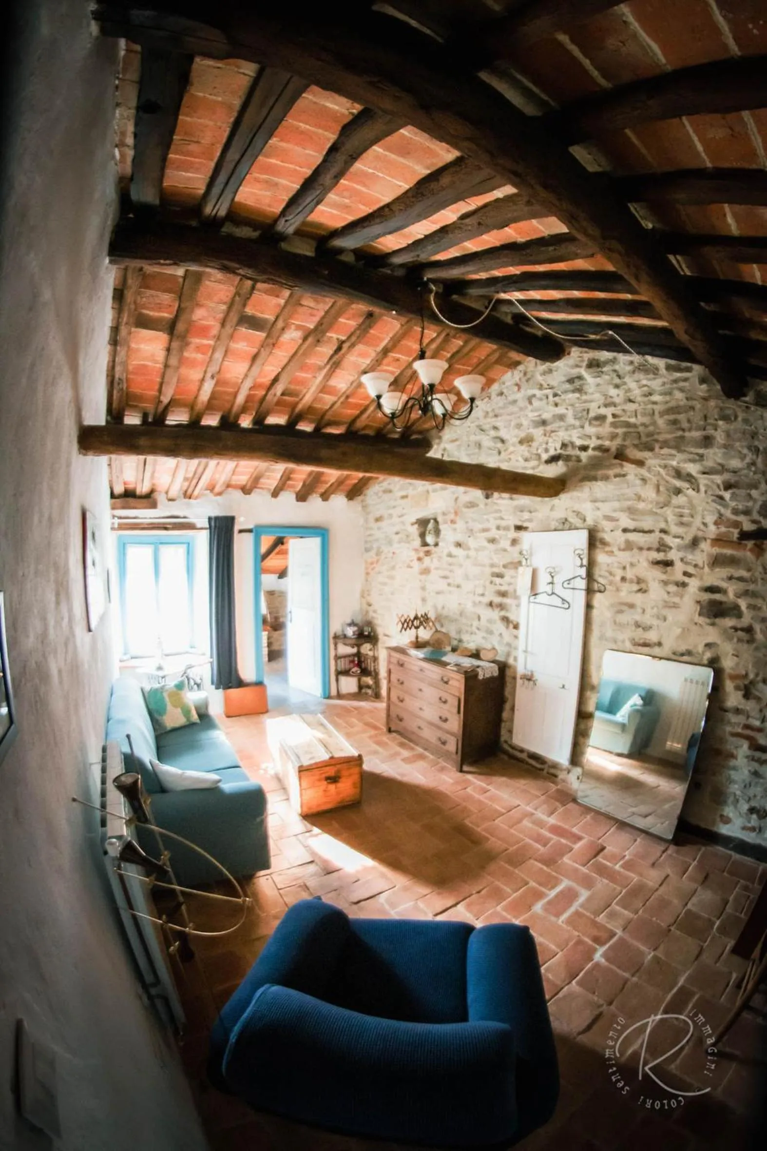 Living room in Cascina Boschetto