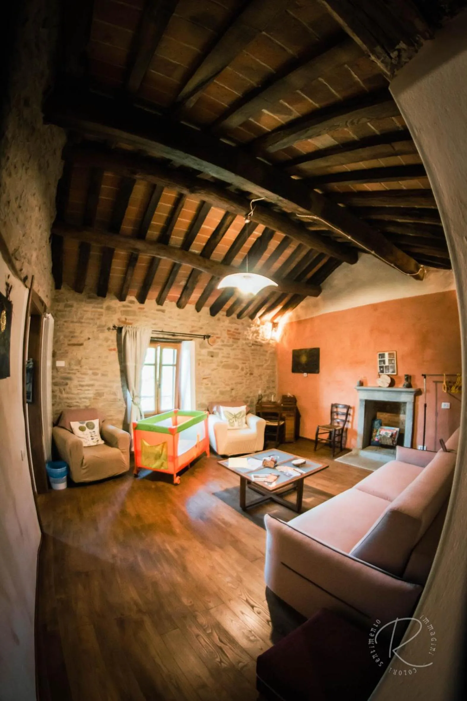 Living room in Cascina Boschetto