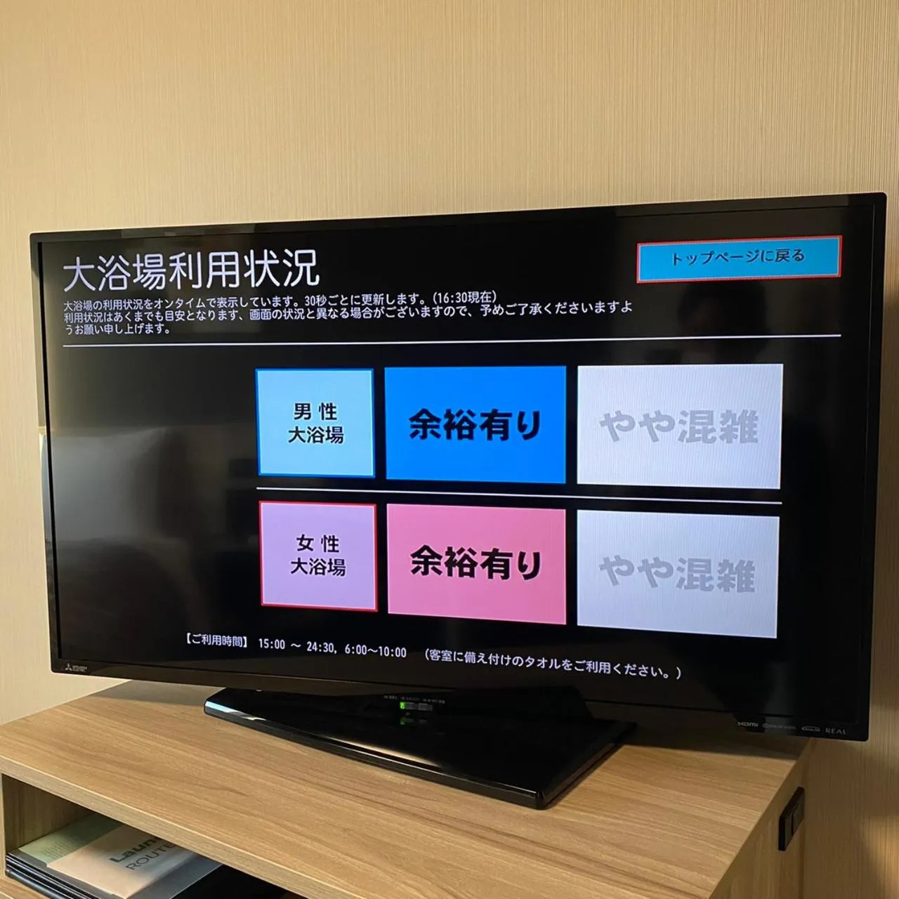 TV and multimedia in Route Inn Grantia Tokai Spa&Relaxation