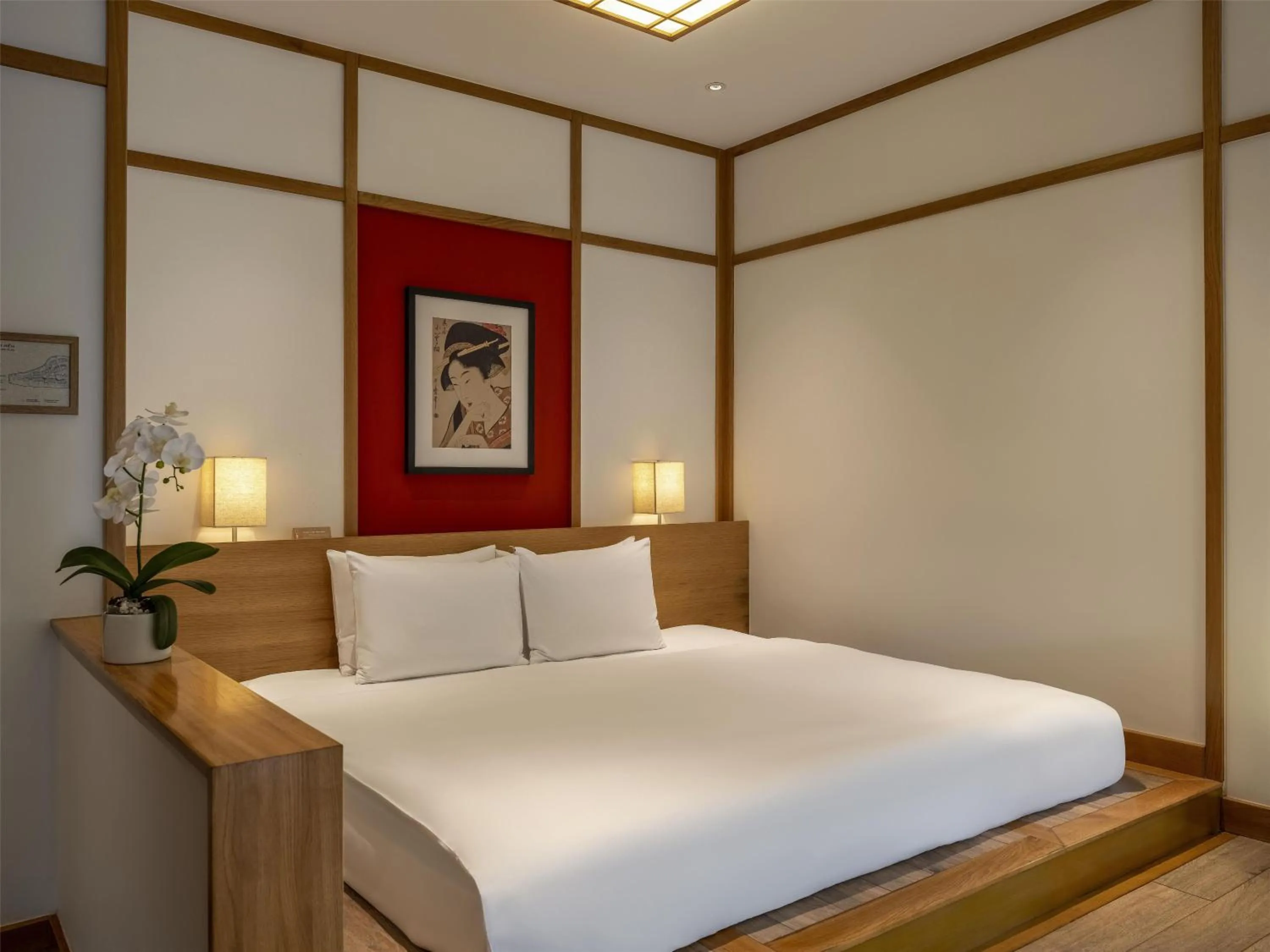 Bed in Hilton Quang Hanh Onsen Resort