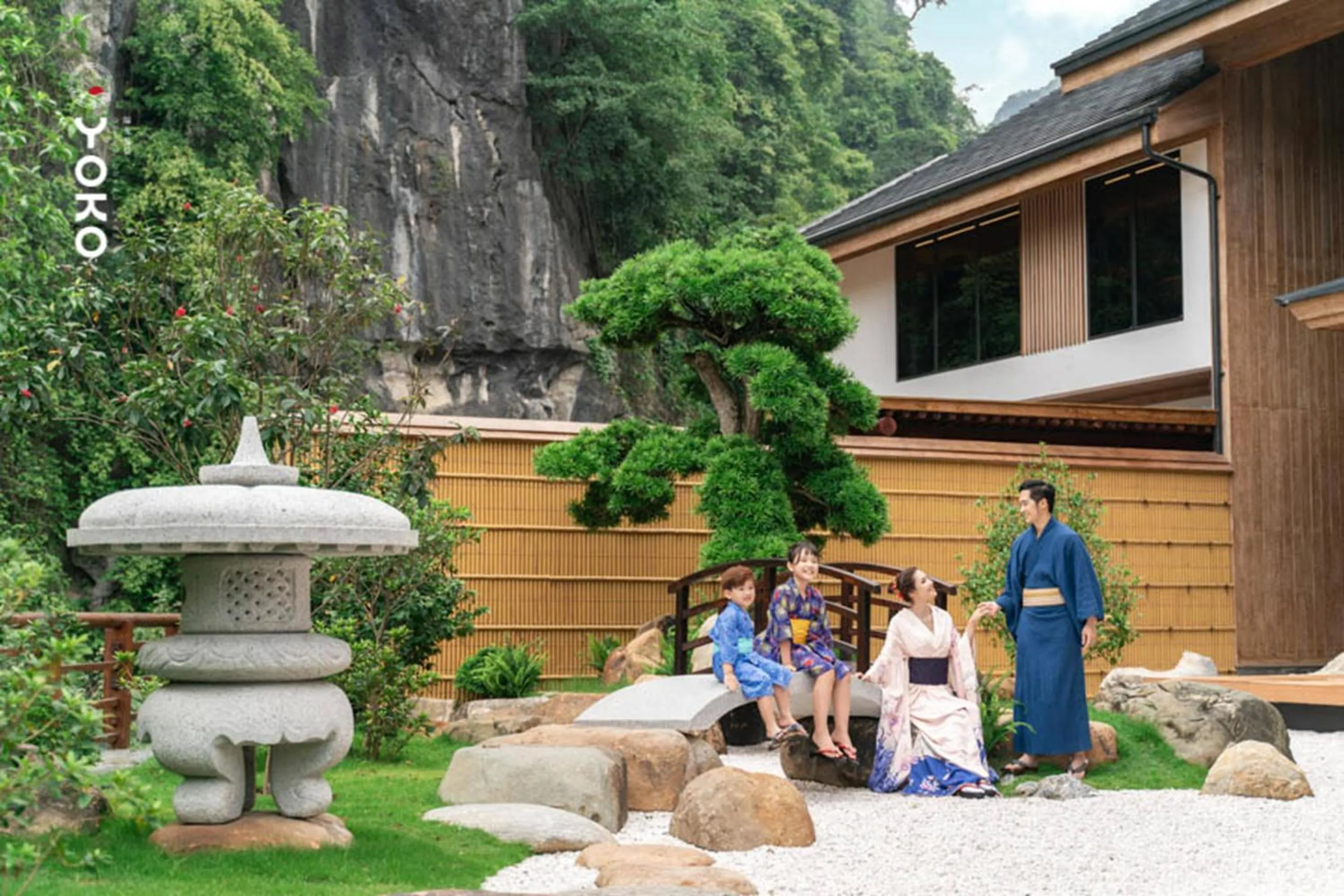 Garden view in Yoko Onsen Quang Hanh