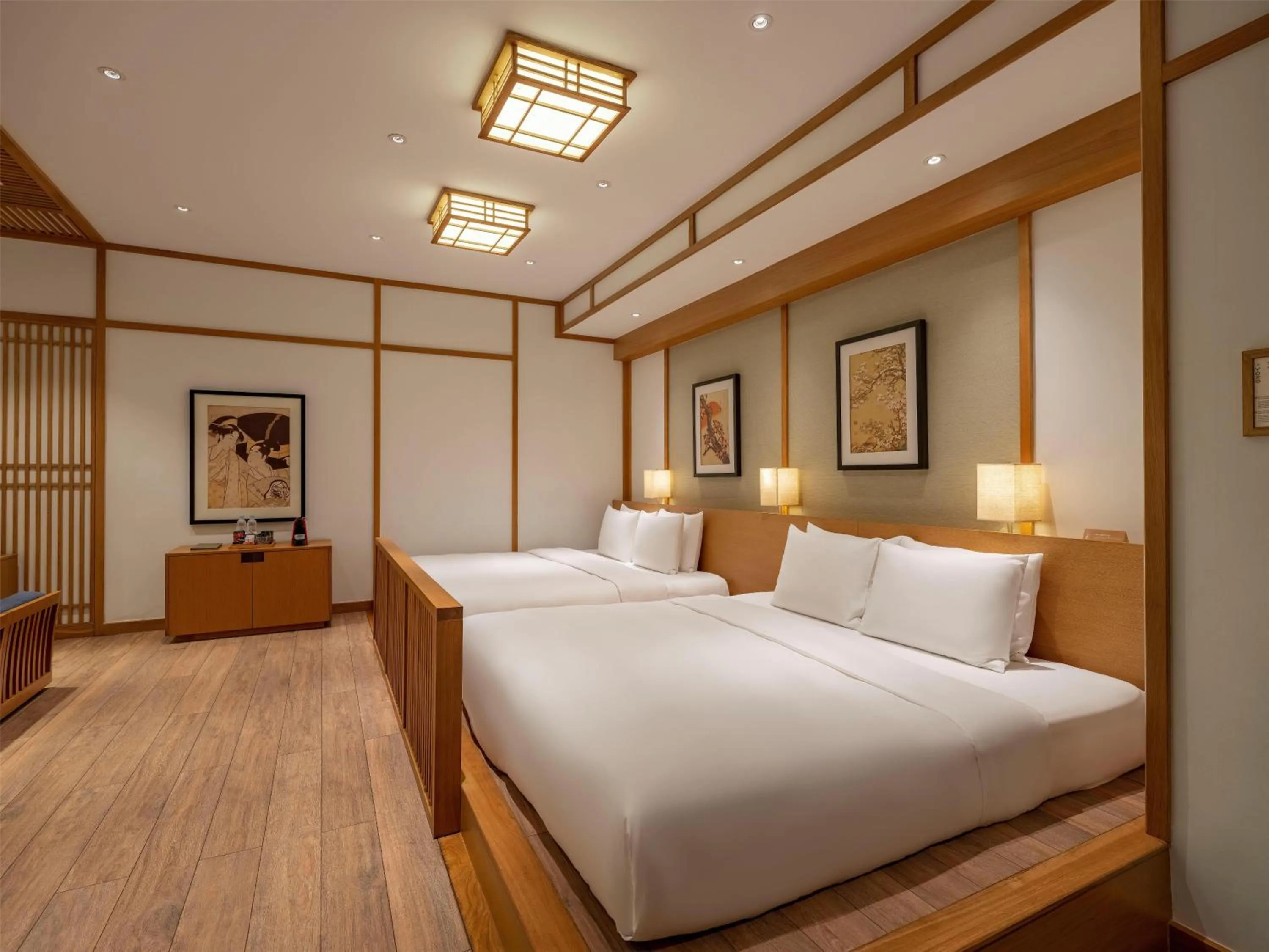 Bed in Hilton Quang Hanh Onsen Resort