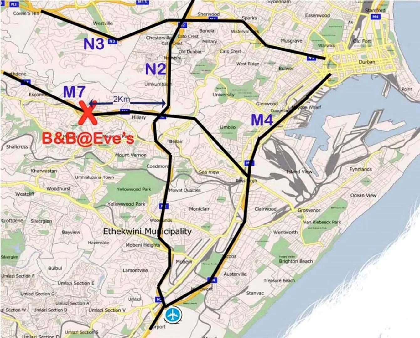 Beach in Bed and Breakfast at Eves