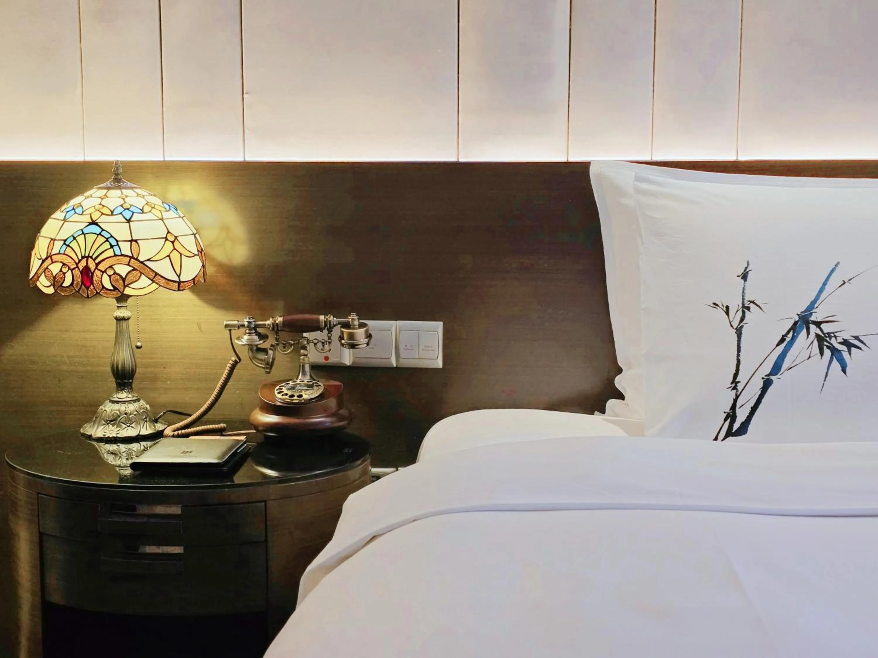 furniture, Bed in Jin Jiang Hotel Shanghai - historical hotel in the city-center of Huaihai shopping area and convenient access to metro lines