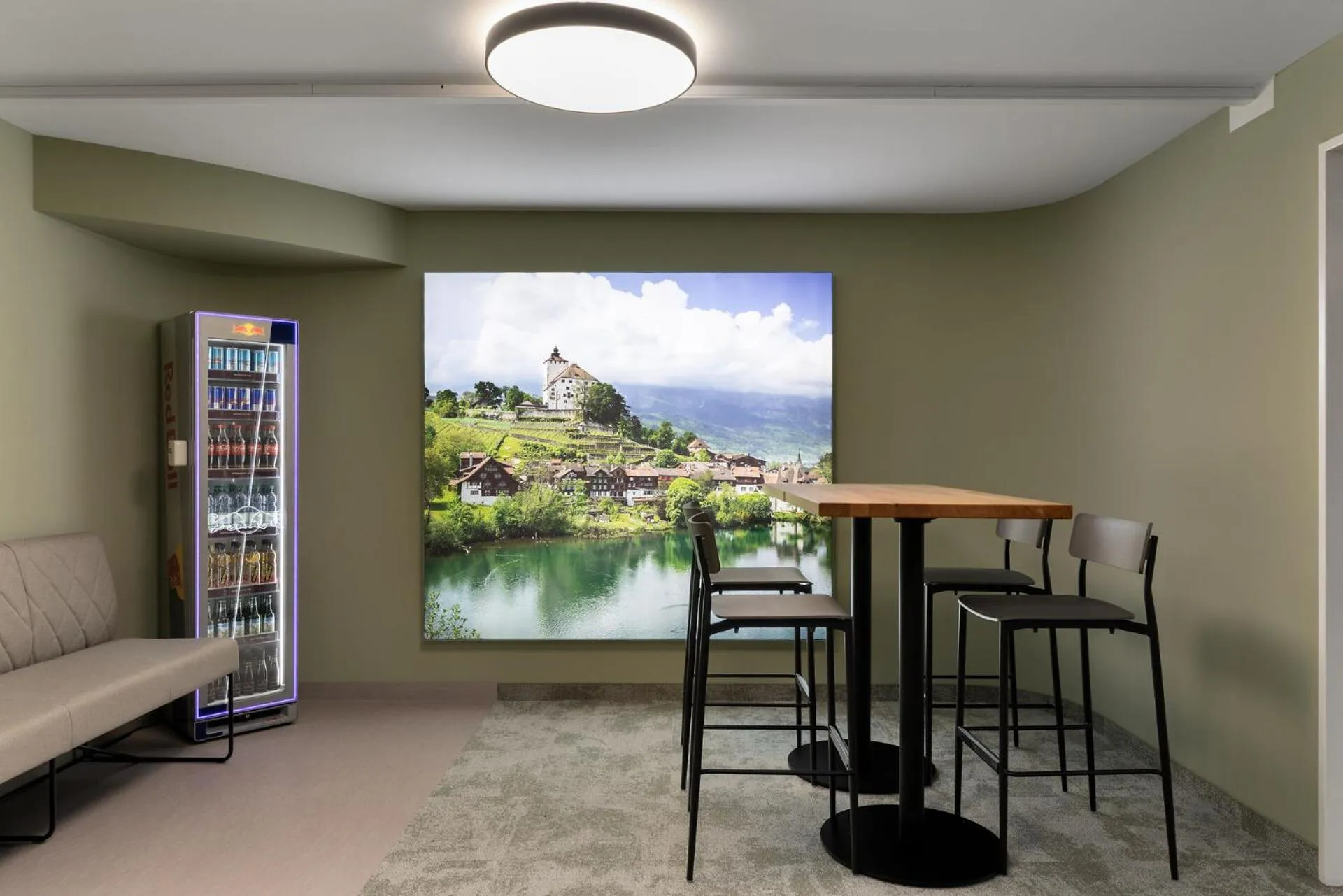 Seating area in flexymotel Buchs