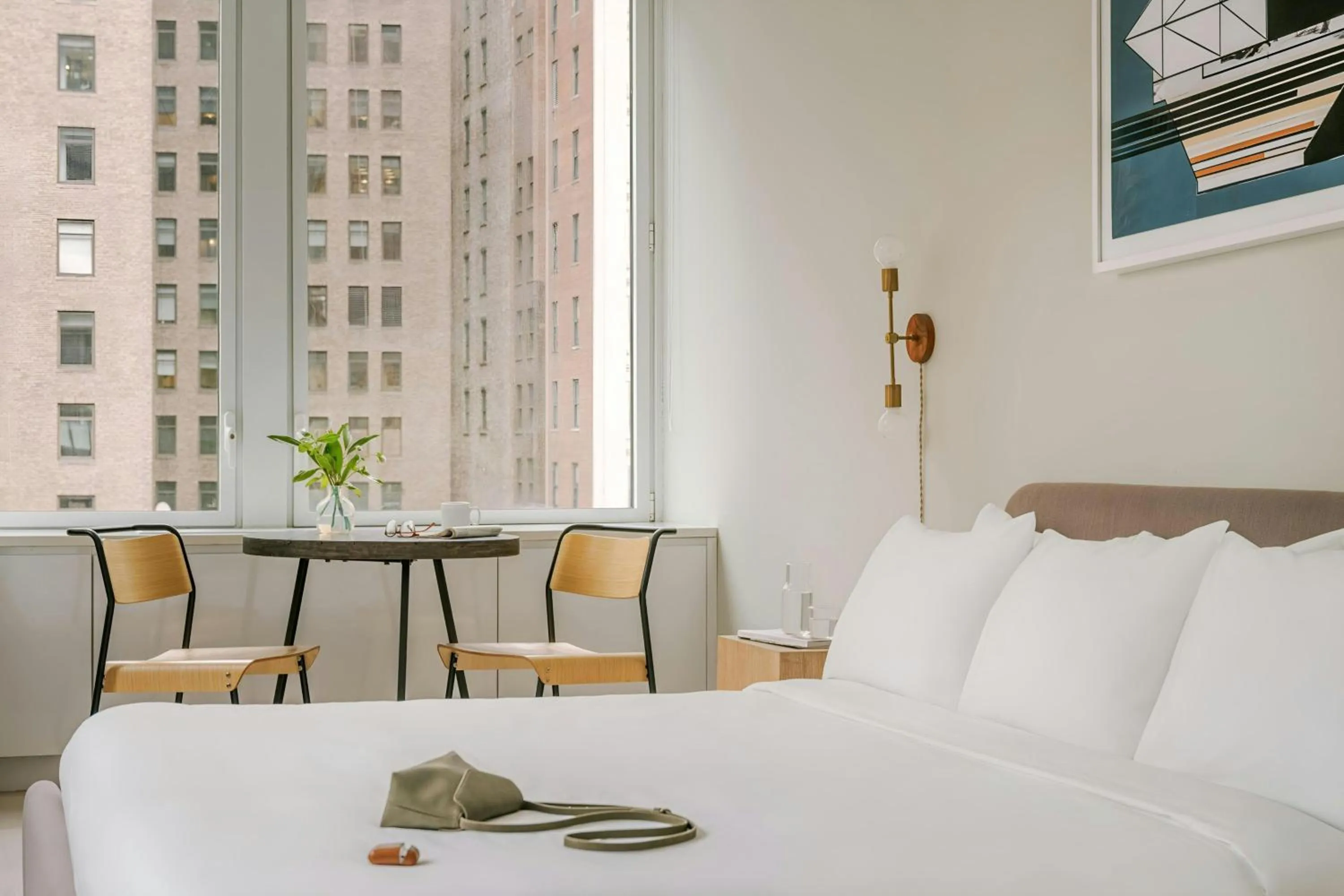 Bedroom, Bed in Sonder by Marriott Bonvoy Battery Park Apartments Financial District