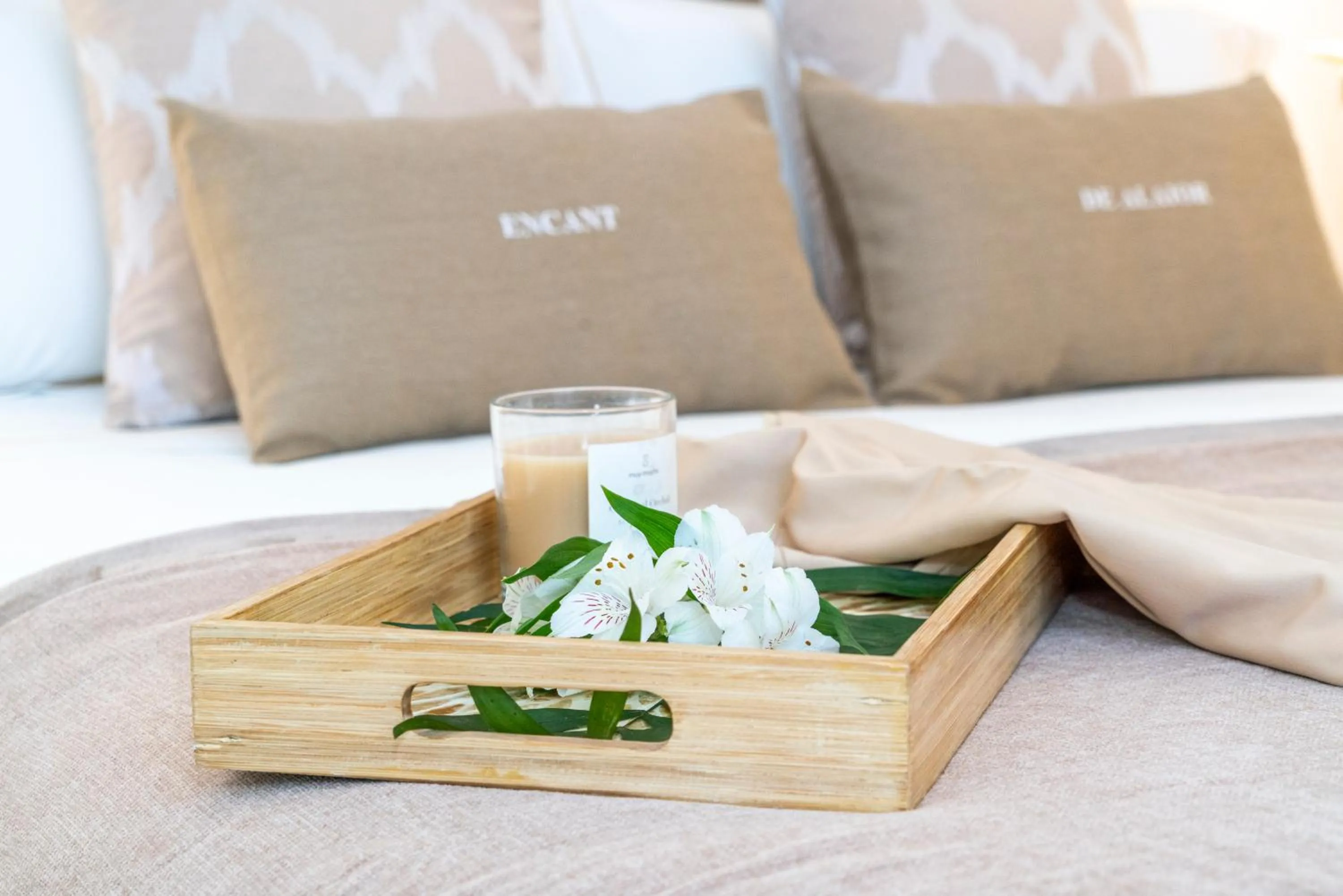 Decorative detail, Bed in Encant de Alaior Boutique Hotel