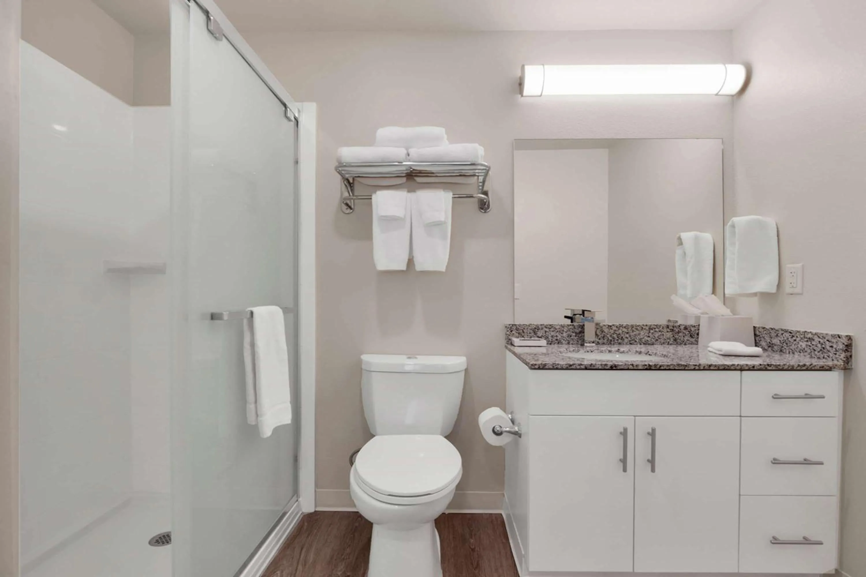 Bathroom in WaterWalk Extended Stay by Wyndham Charlotte - Arrowood