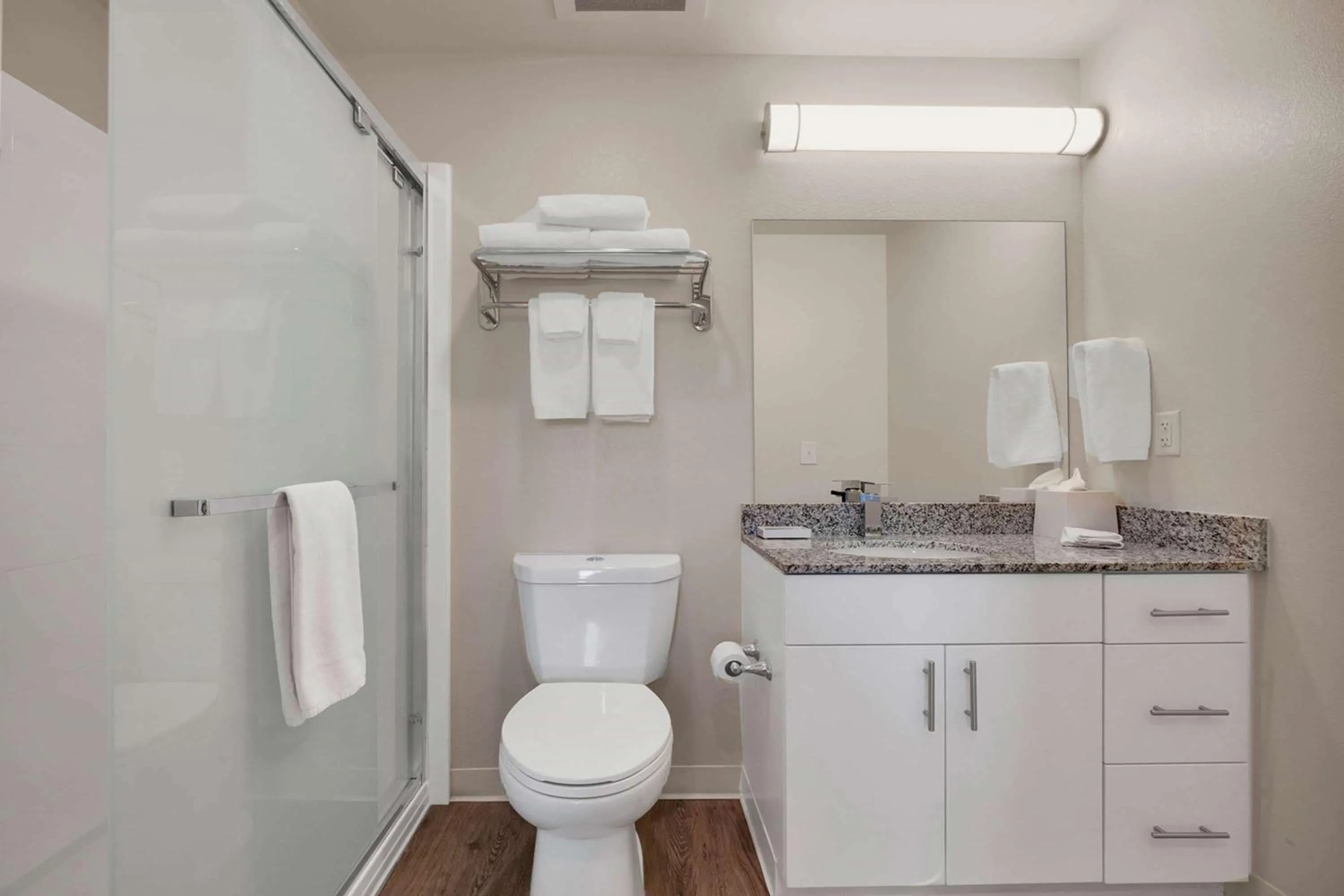 Bathroom in WaterWalk Extended Stay by Wyndham Charlotte - Arrowood
