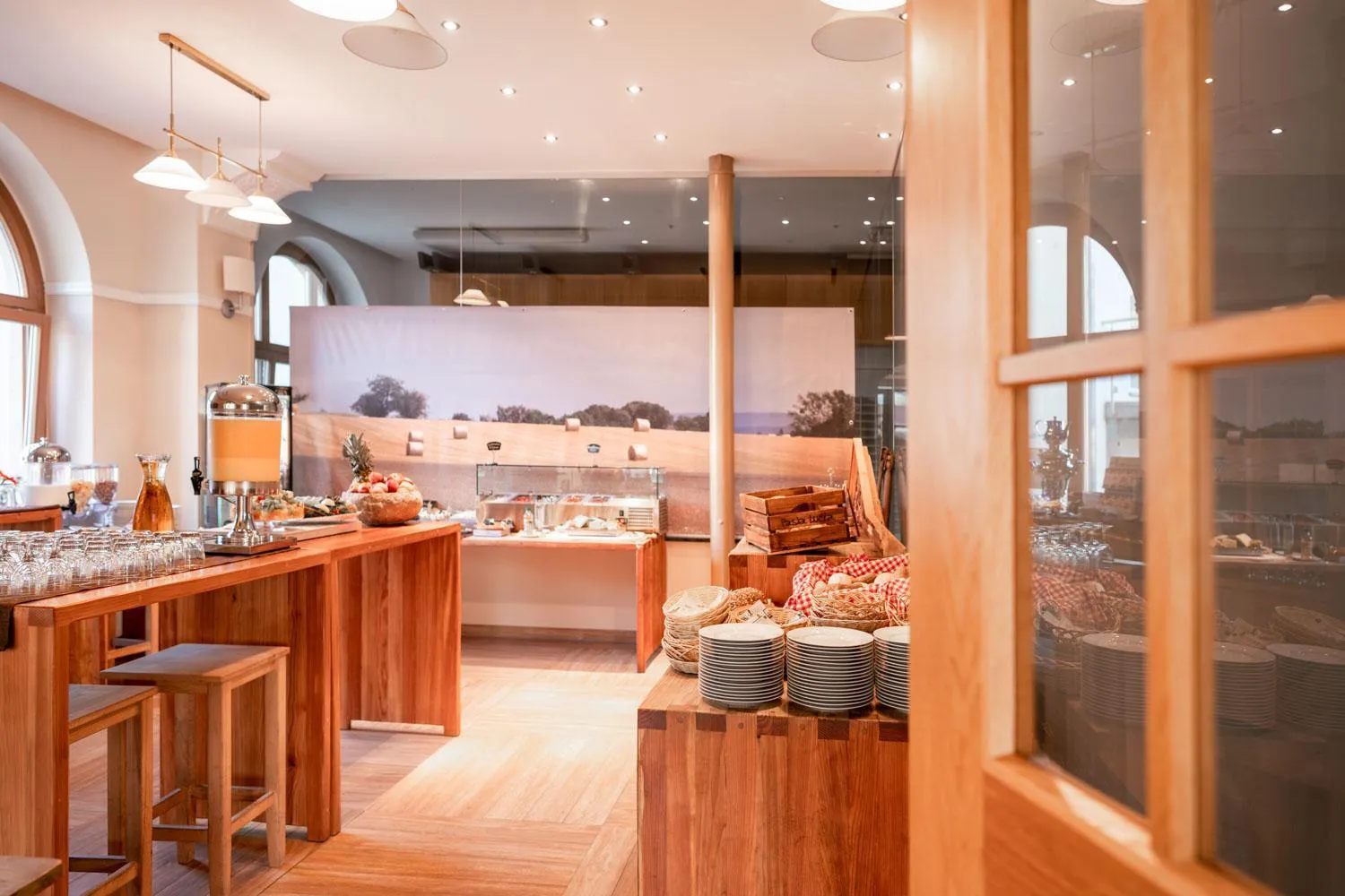 Buffet breakfast in Manufaktur Boutique Hotel