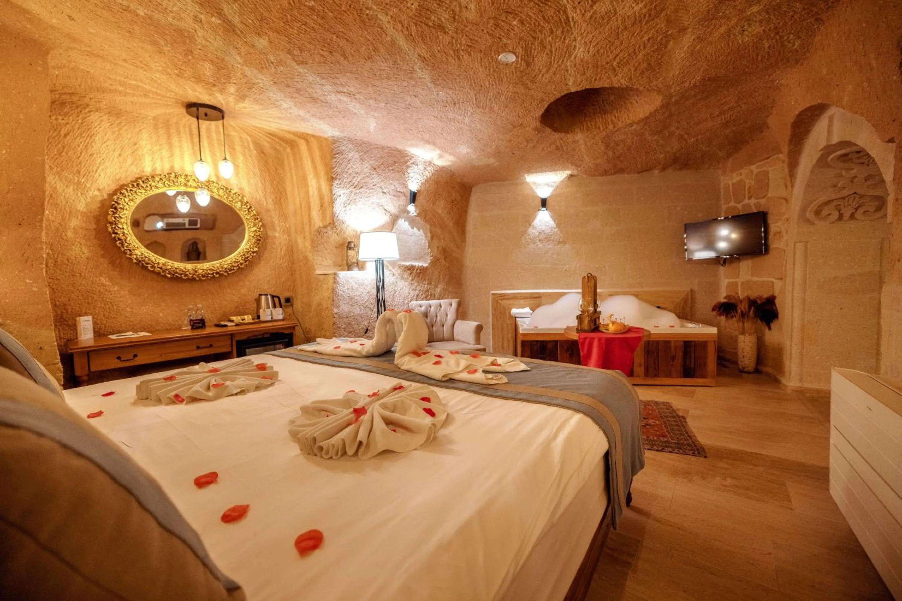 Bed in Misty Cave Hotel
