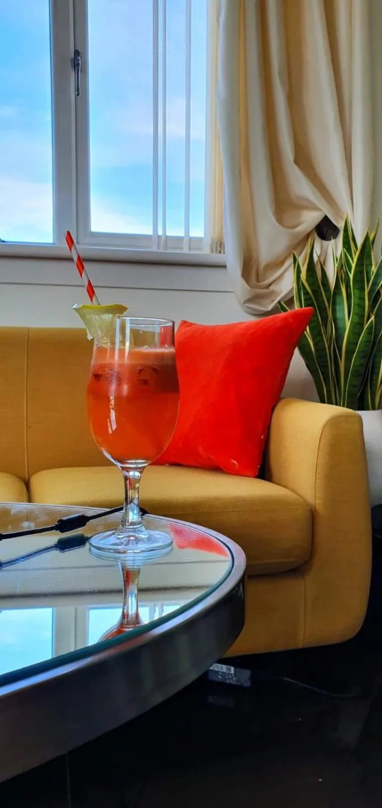 Food and drinks in The Orange Fox Lux Room and Hot Tub at The Grumpy Schnauzer Guest House