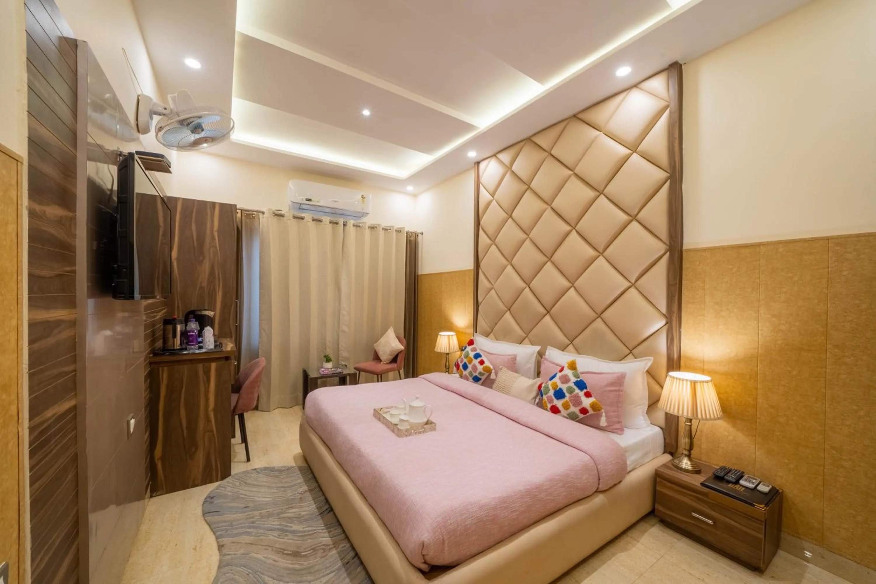 Bedroom, Bed in Perfectstayz Premium Ganga Heights - Ganga View rooftop cafe