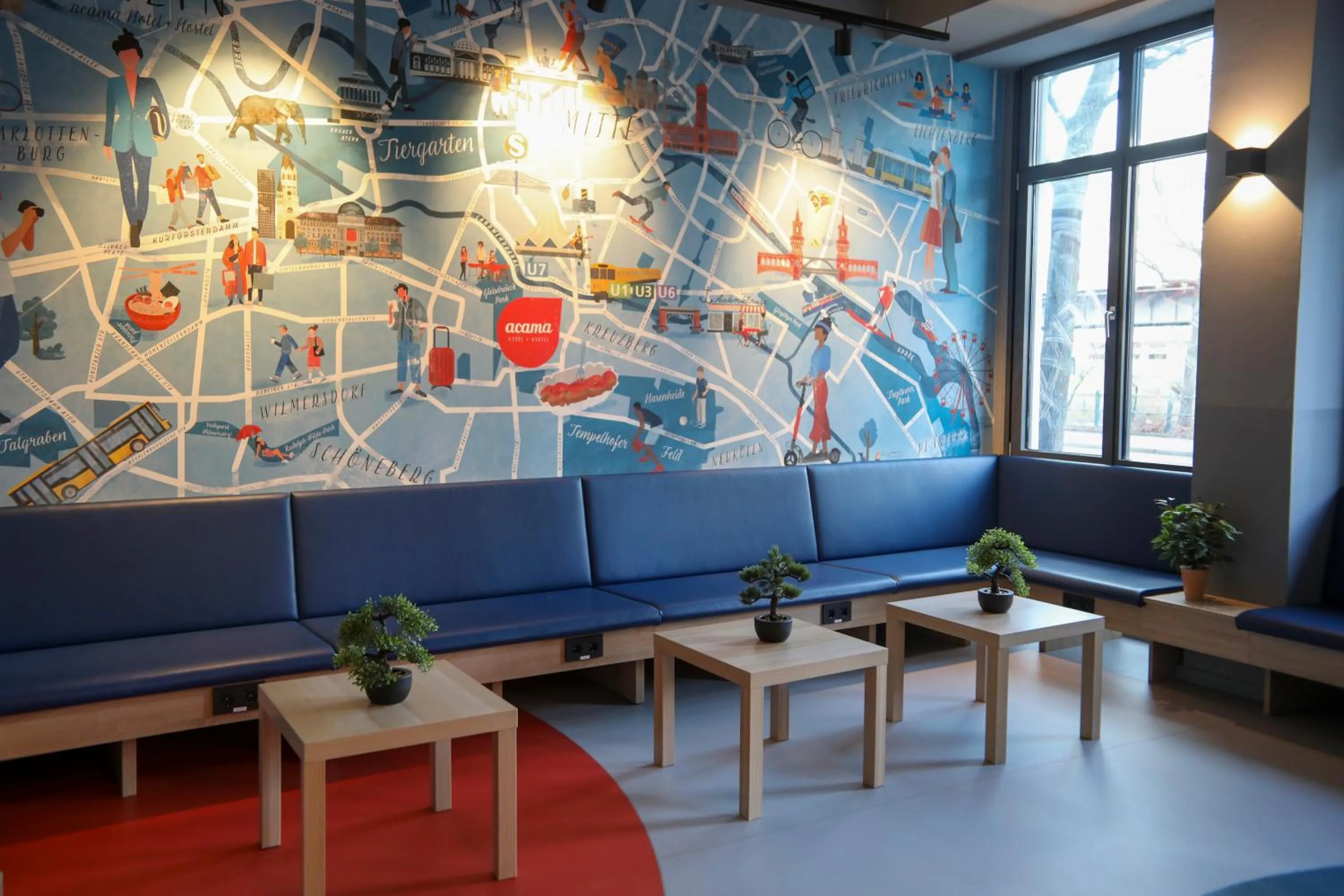 Lounge or bar in acama Hotel & Hostel Kreuzberg