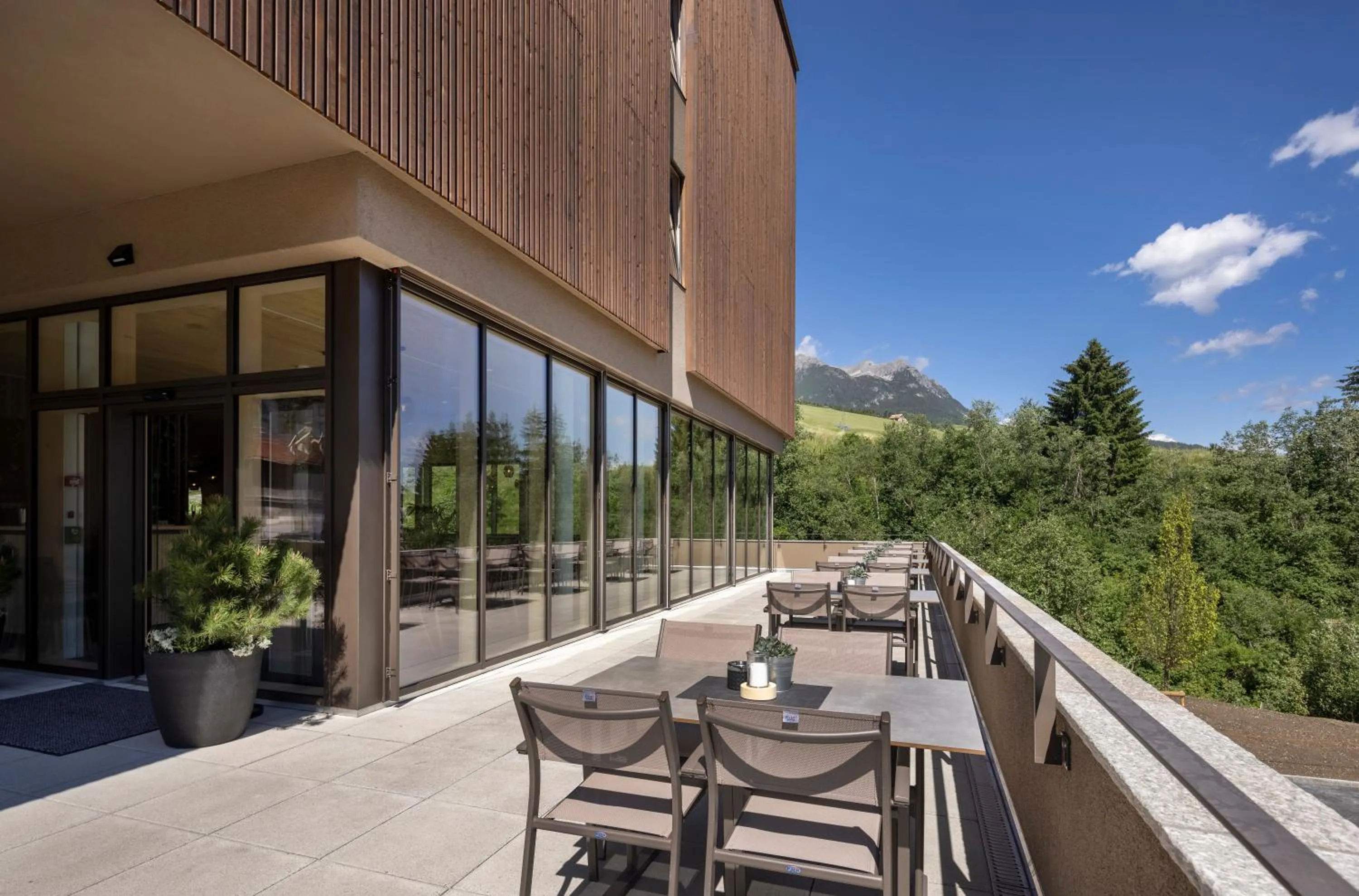 Balcony/Terrace in JUFA Hotel Savognin