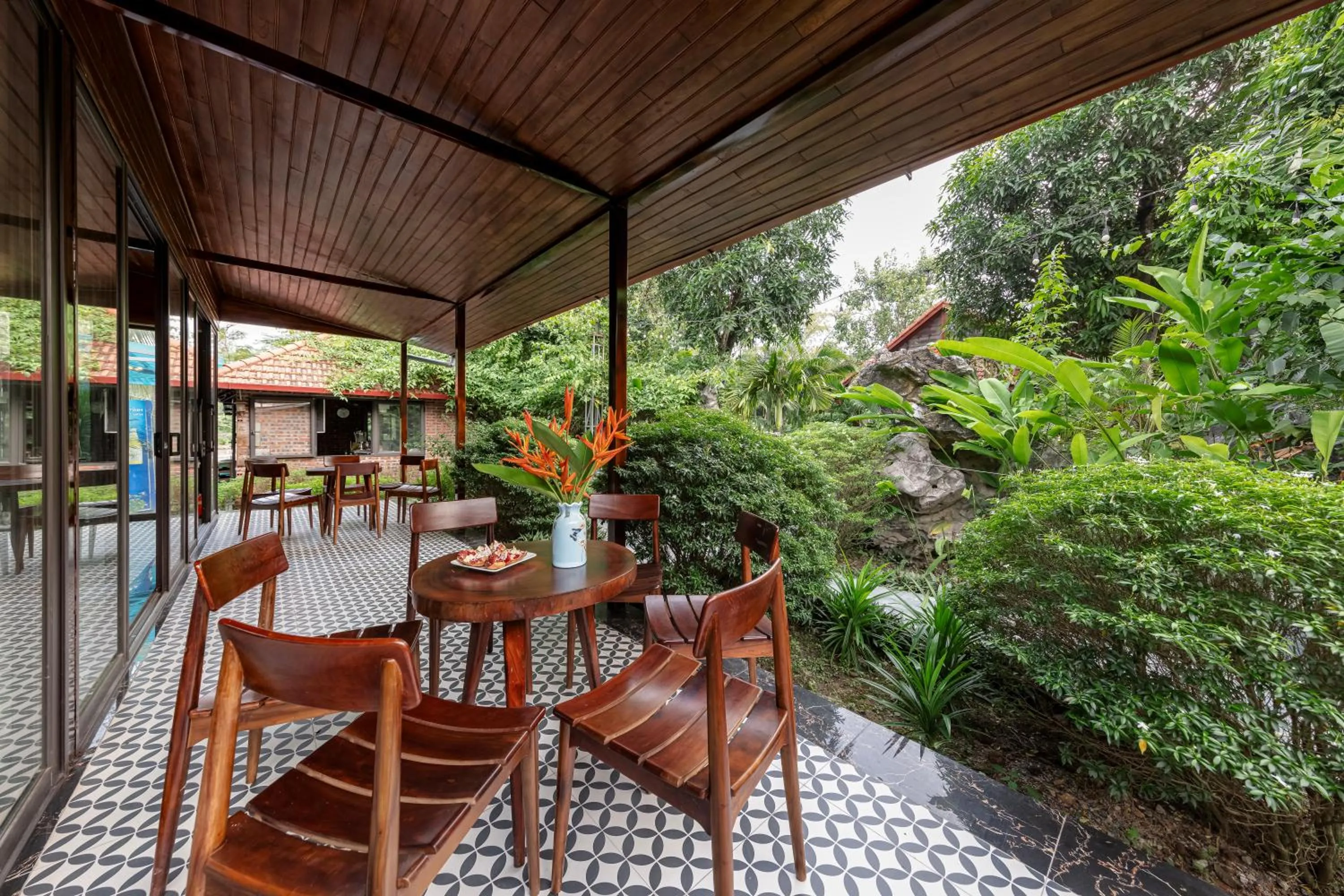 Seating area in Nature Garden Ecolodge Ninh Bình