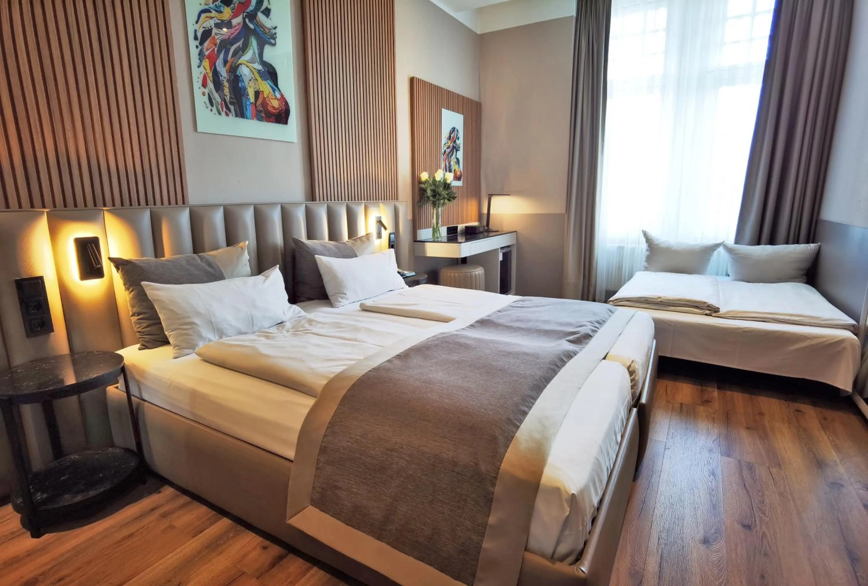 Bed in Arthotel Munich