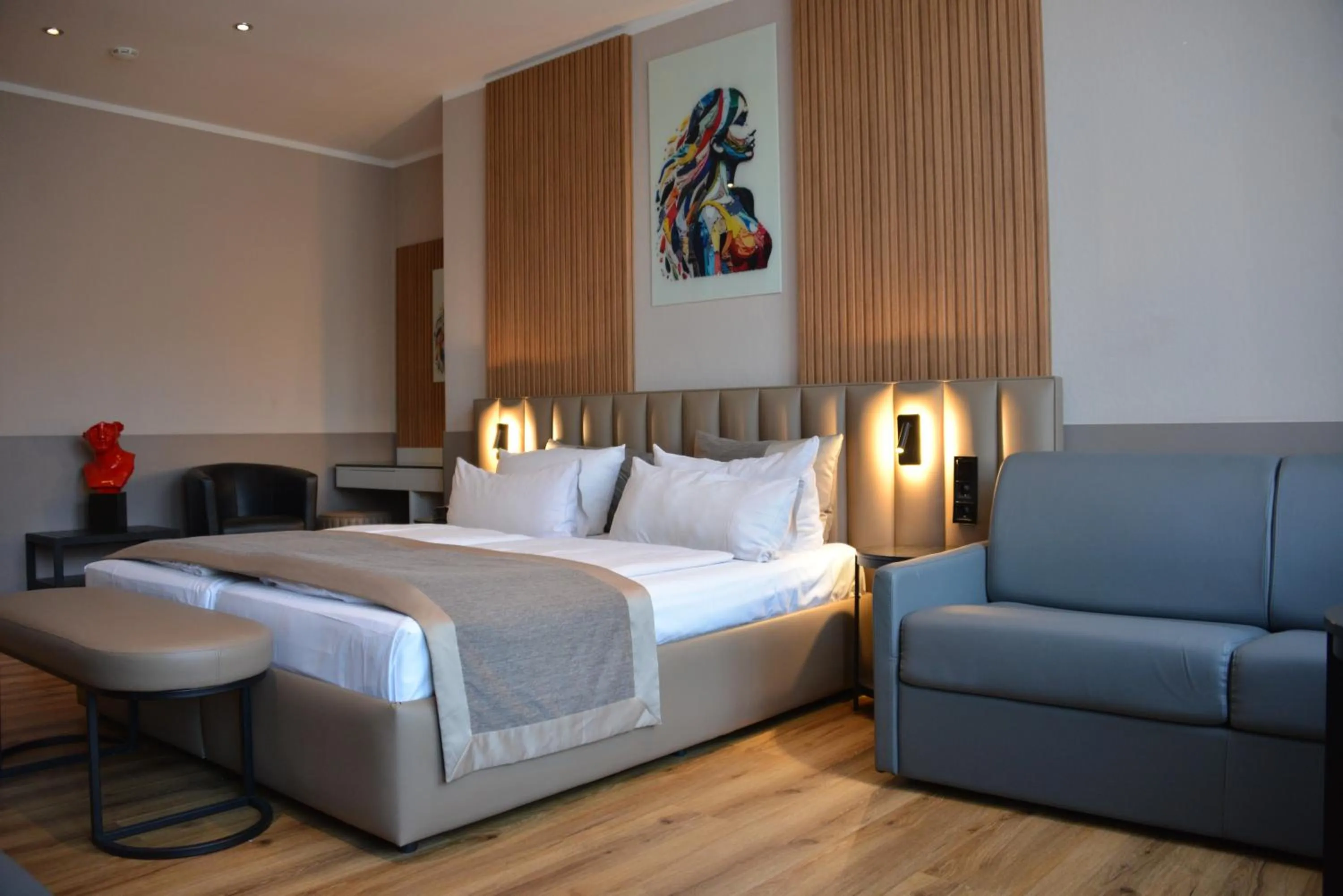 Bed in Arthotel Munich