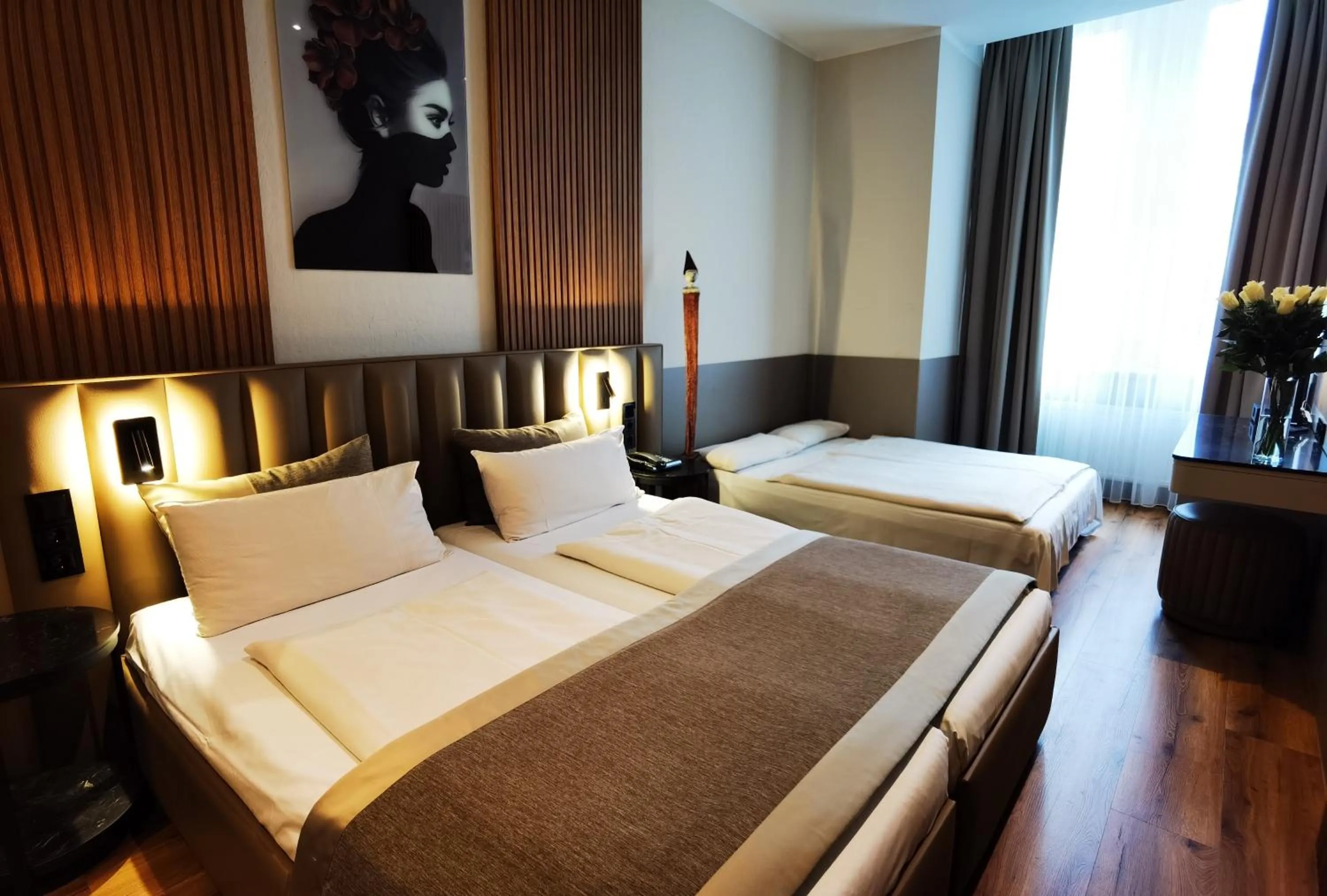 Bed in Arthotel Munich