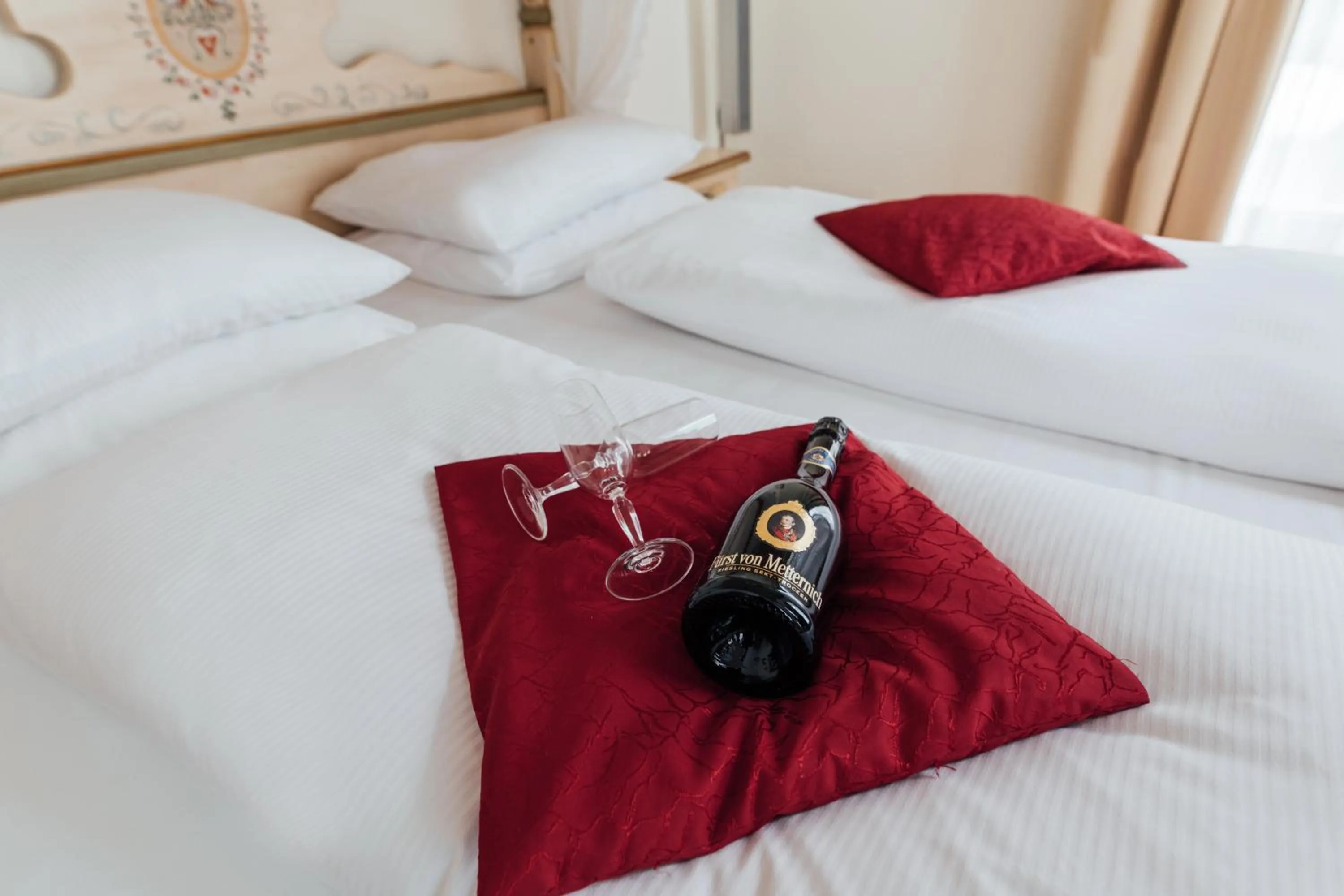 Decorative detail, Bed in Hotel de France Wiesbaden City