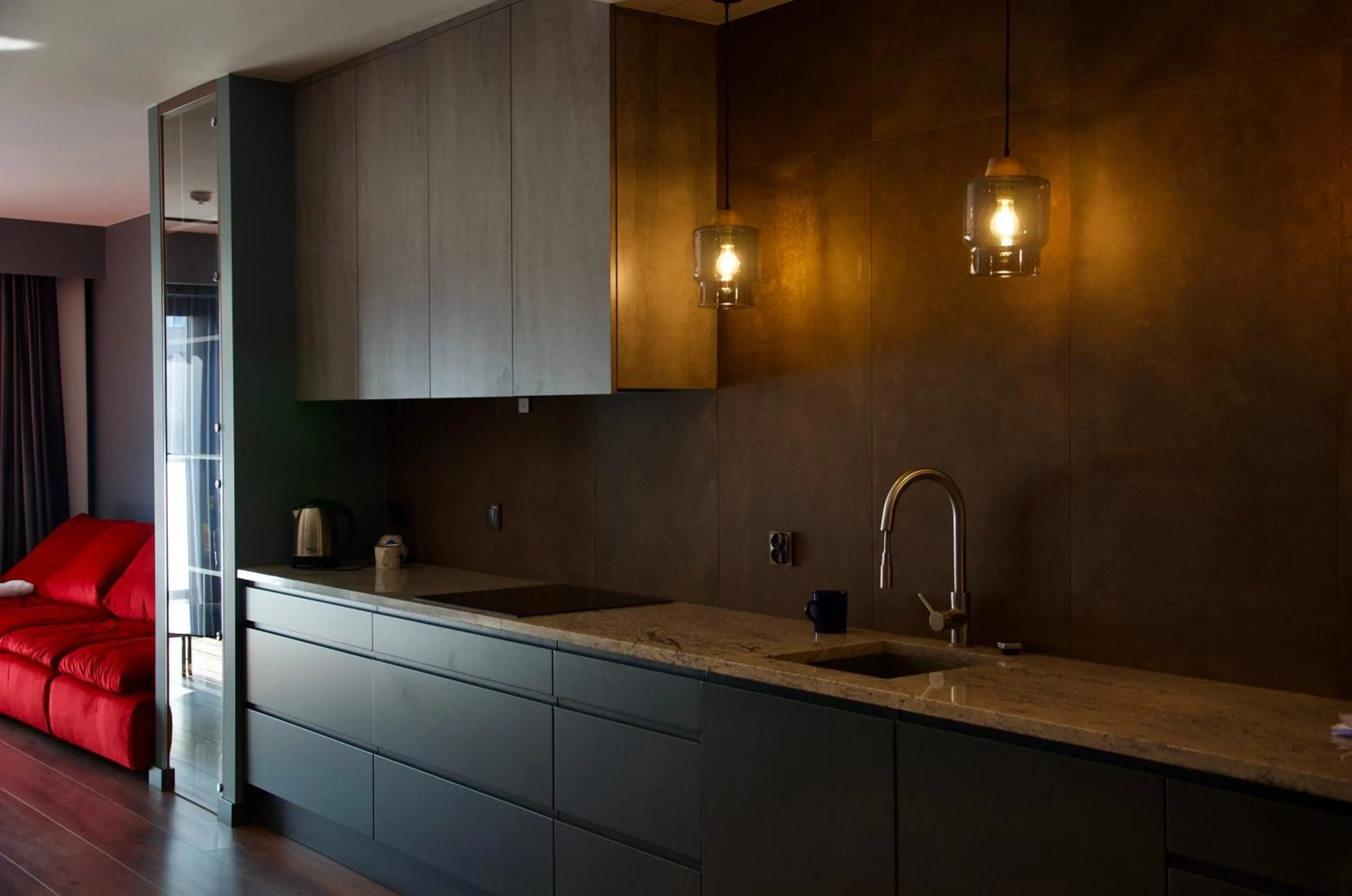 Kitchen or kitchenette in Aparts Hotel Radom