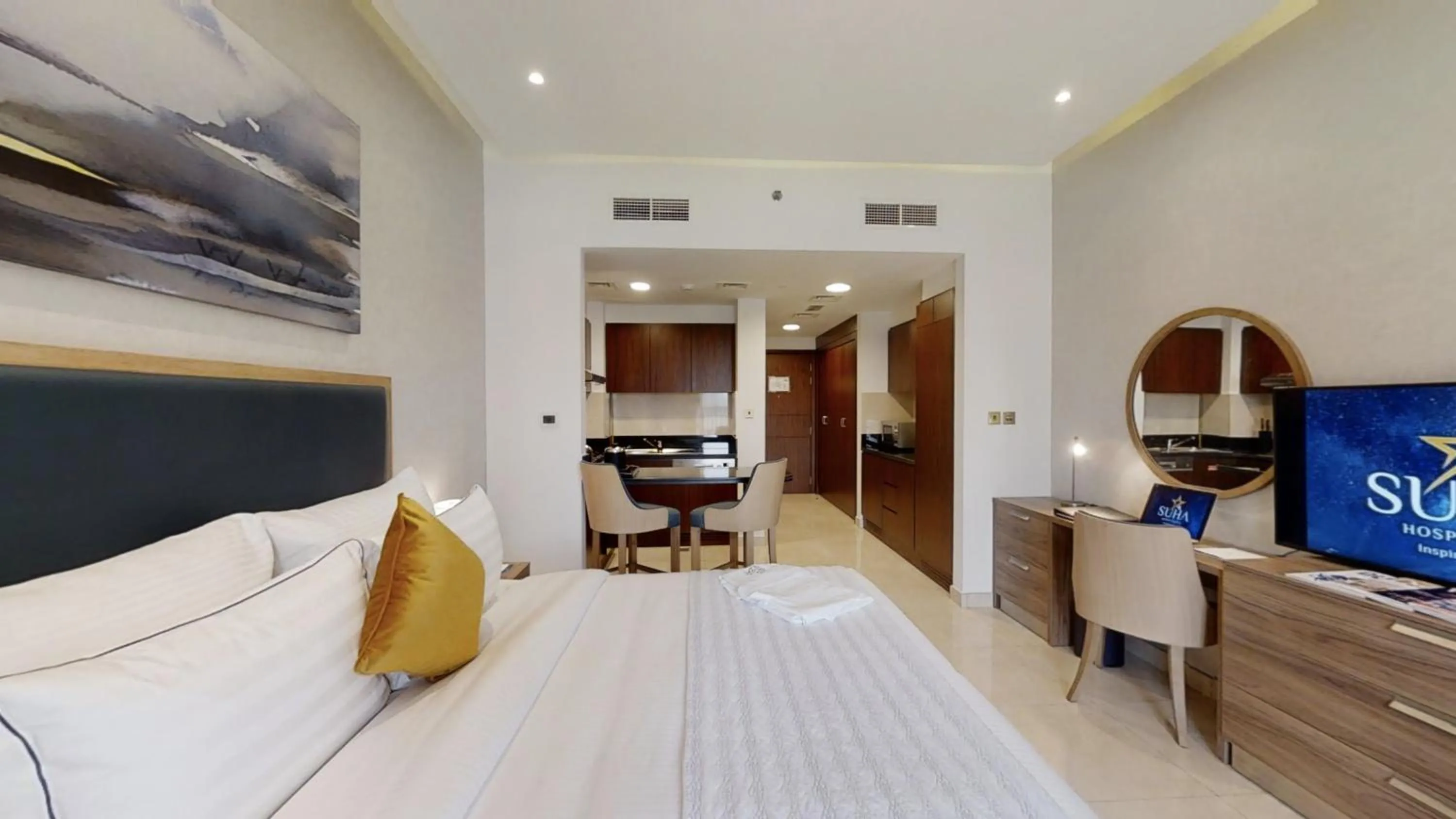 Bed in SUHA Creek Hotel Apartment, Waterfront Jaddaf, Dubai