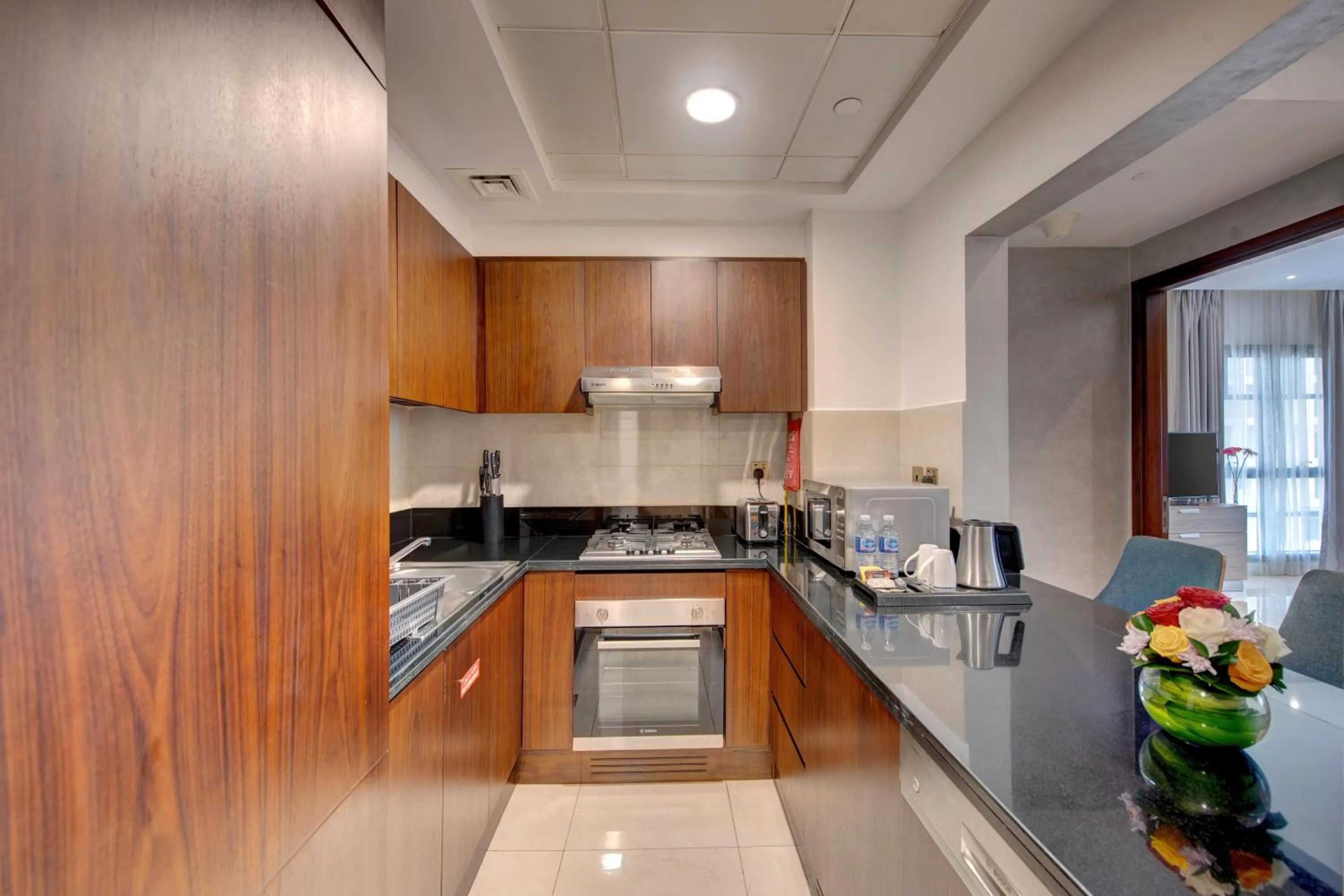 Kitchen or kitchenette in SUHA Creek Hotel Apartment, Waterfront Jaddaf, Dubai
